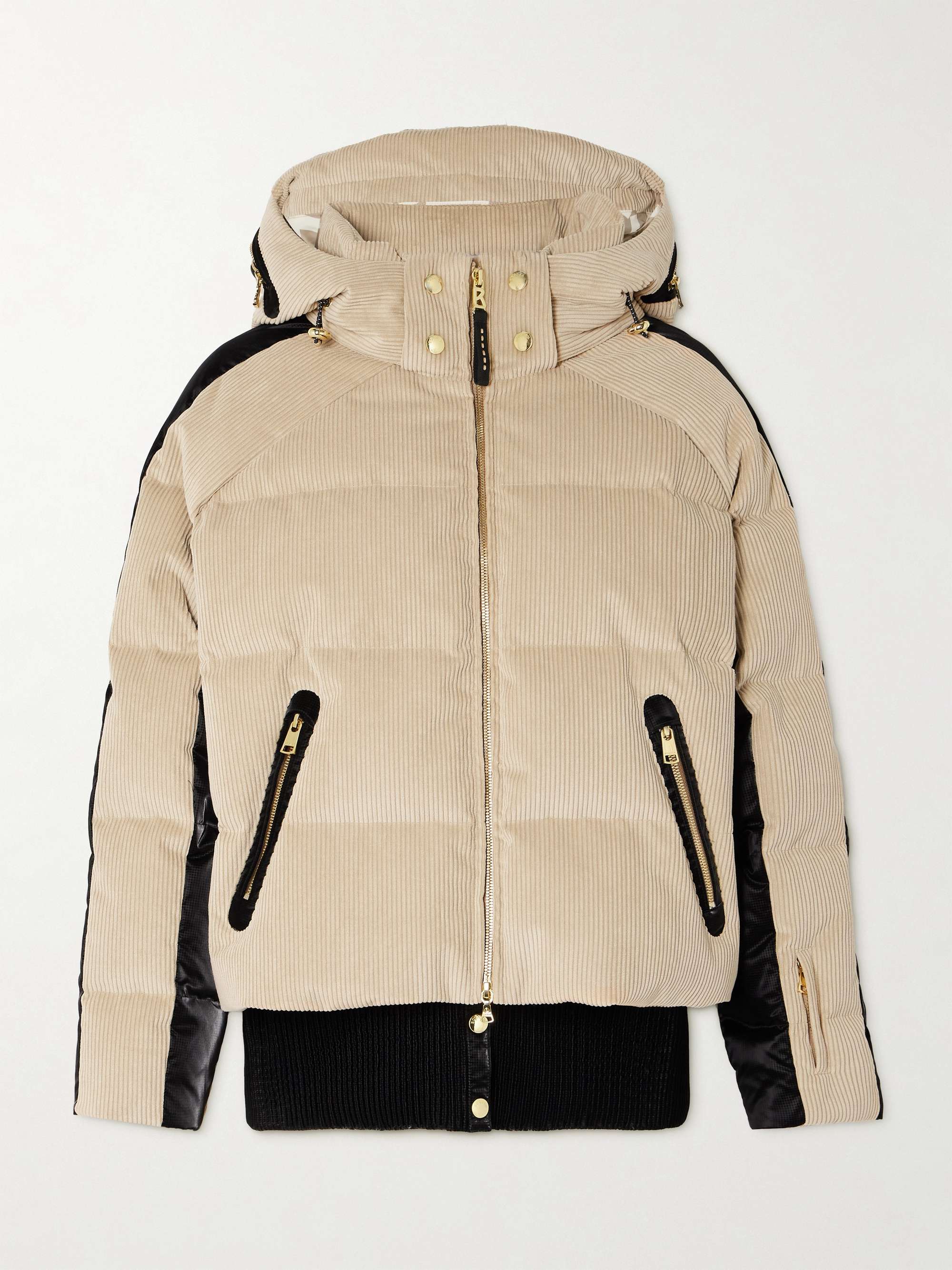Inka hooded quilted corduroy and ripstop ski jacket hero visual