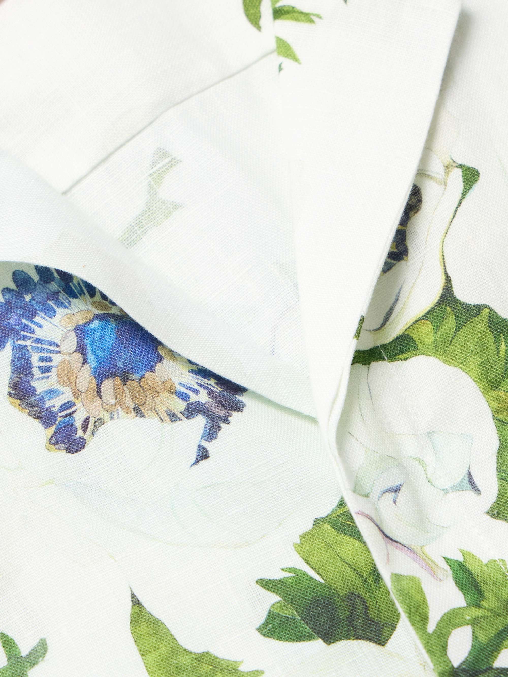 Maitan Camp-Collar Floral-Print Linen Shirt view