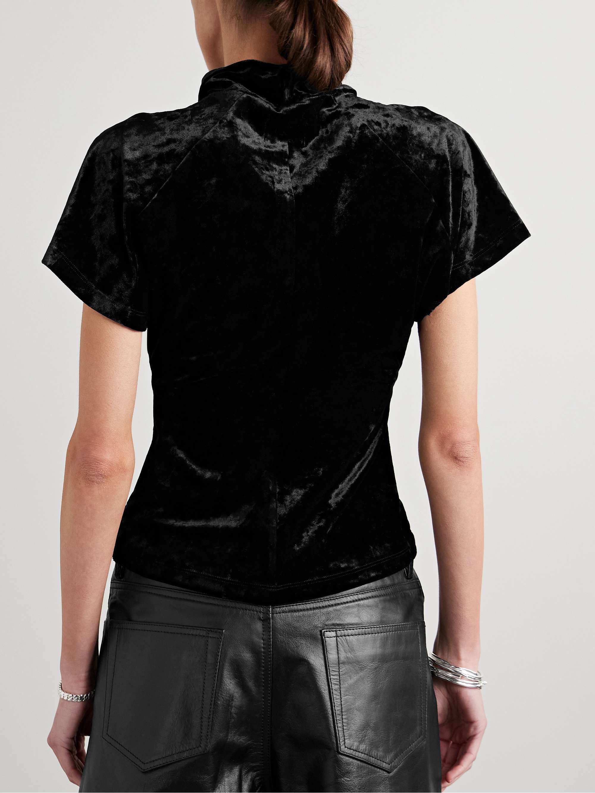 Hailey draped velvet T-shirt view