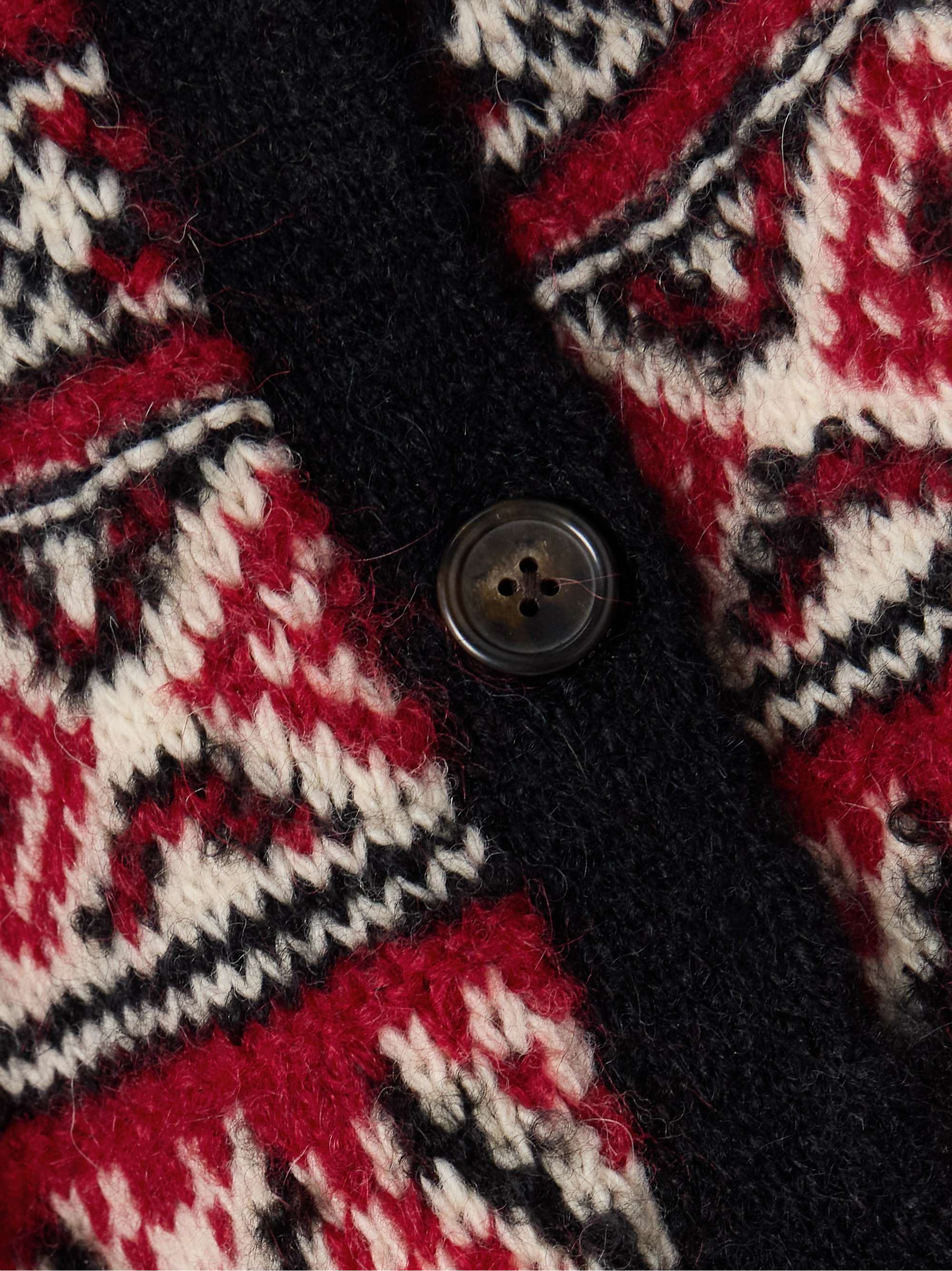Cropped intarsia-knit alpaca-blend cardigan view