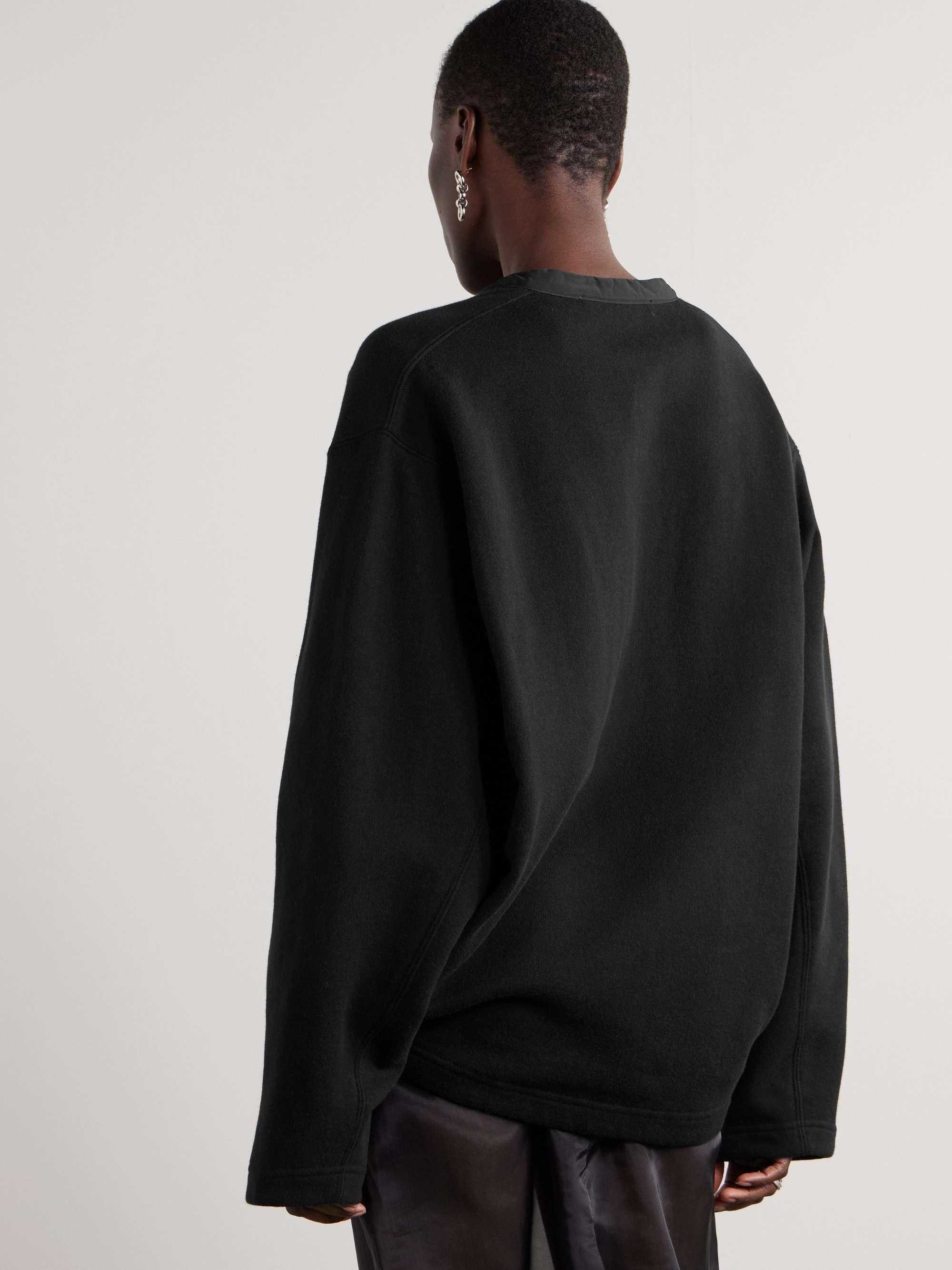 Crepe-trimmed cotton-jersey sweatshirt view