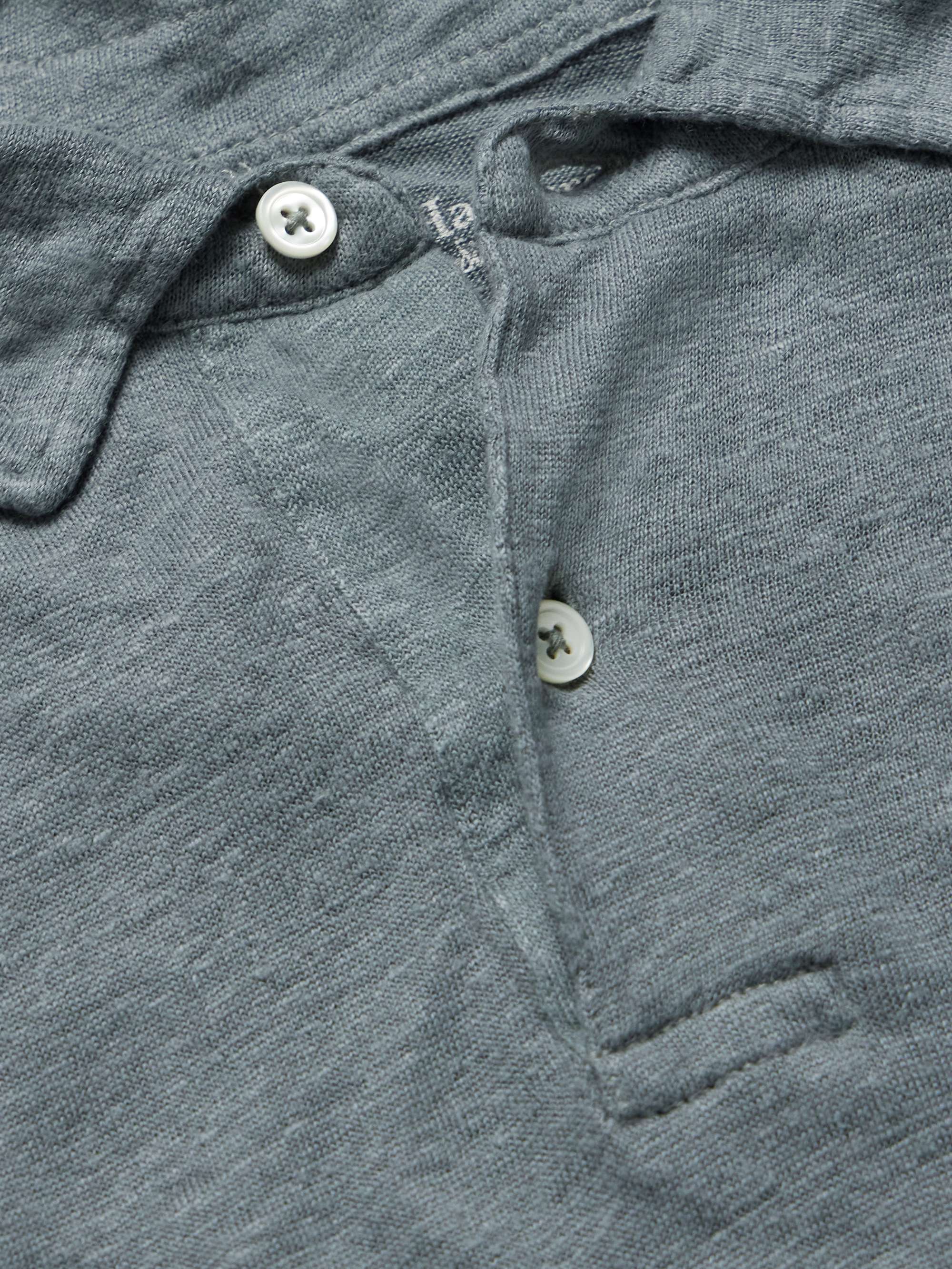 Garment-Dyed Linen Polo Shirt view