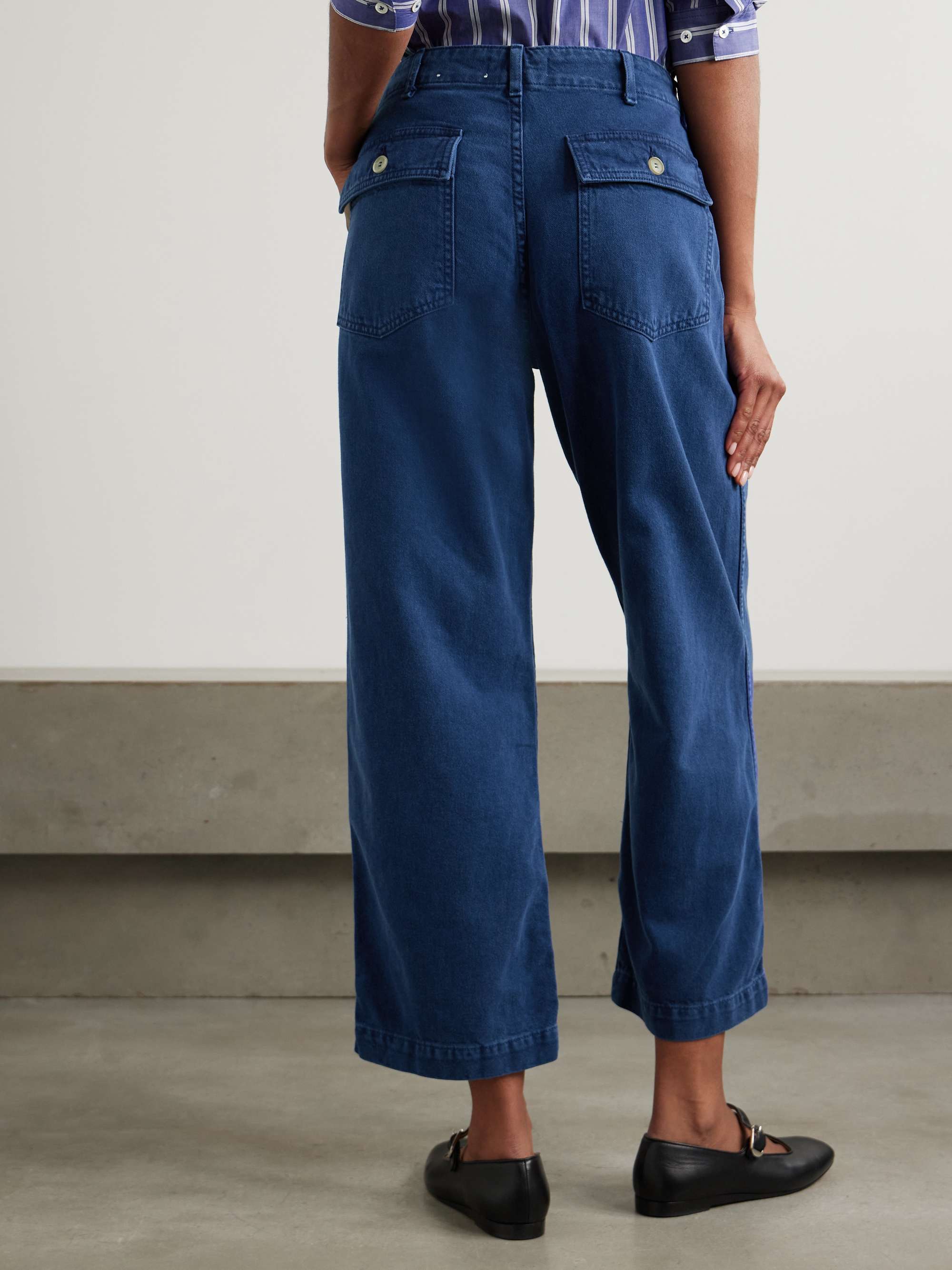 Roma cotton-twill wide-leg pants view