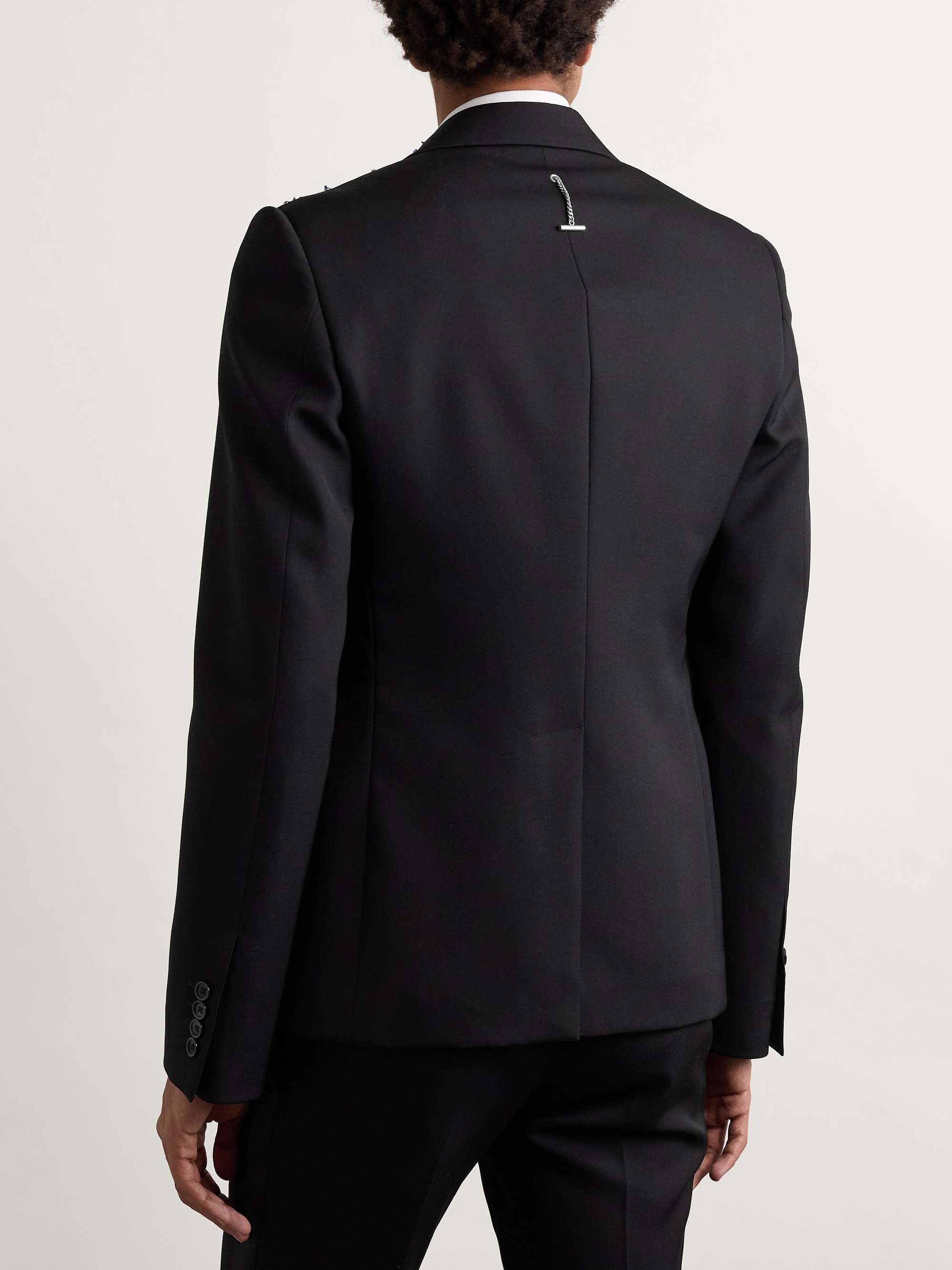 Slim-Fit Crystal-Embellished Wool Blazer view