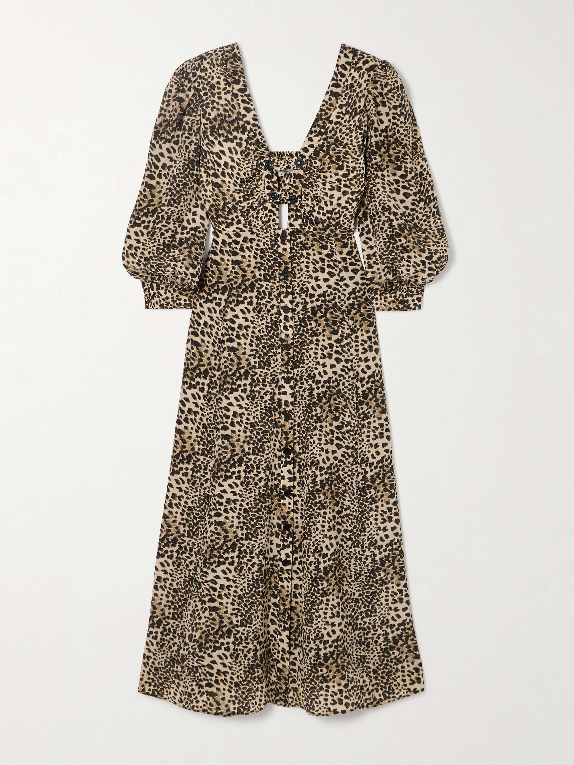 Buenadea leopard-print silk crepe de chine midi dress hero visual