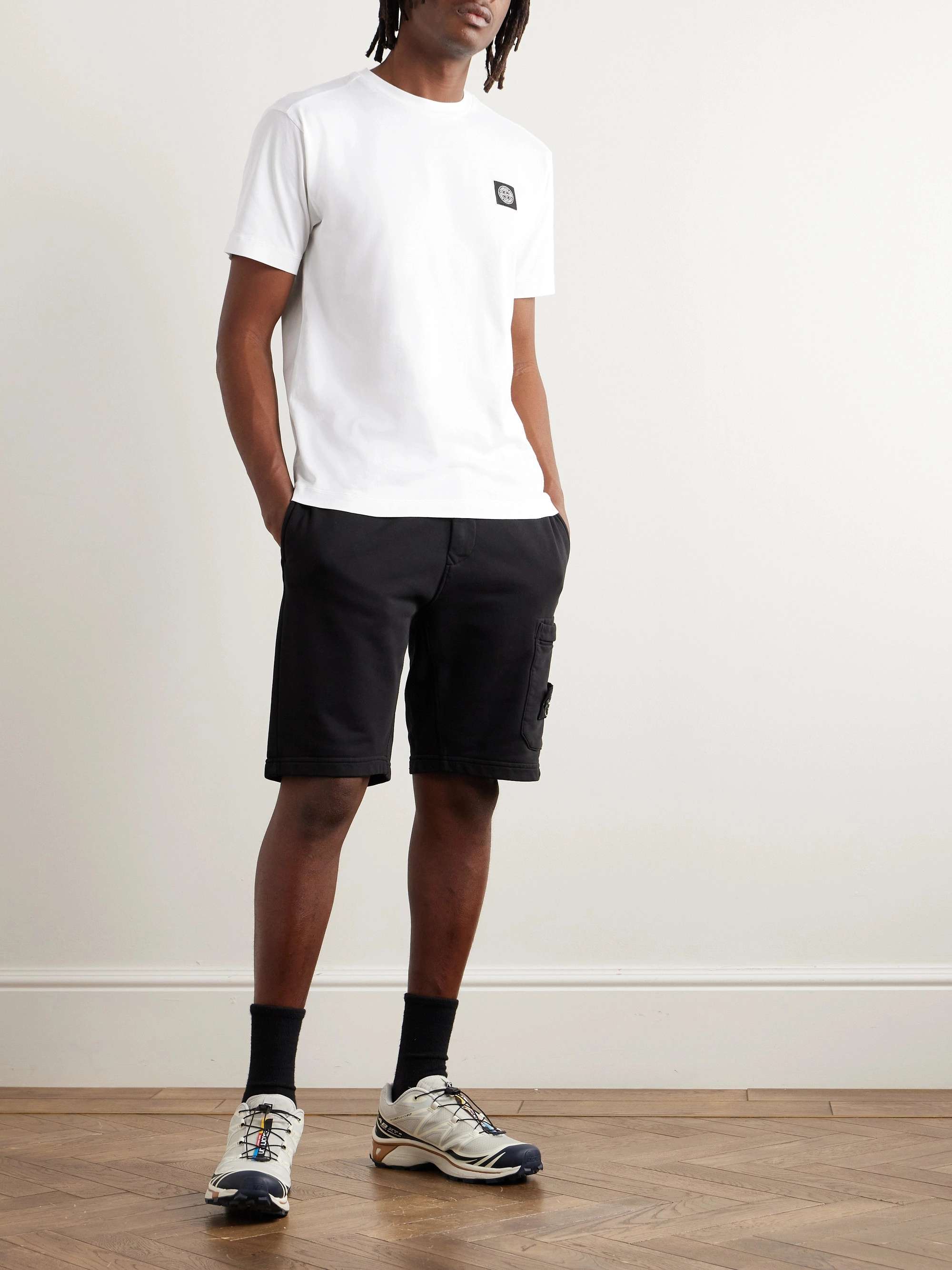 Logo-Appliquéd Garment-Dyed Cotton-Jersey T-Shirt view