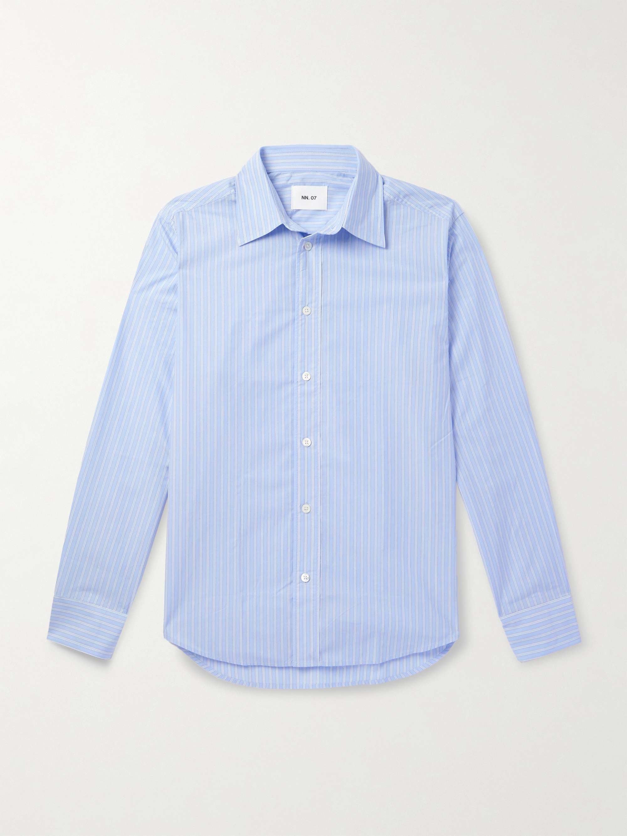 Colby 5329 Striped Lyocell and Supima Cotton-Blend Shirt hero visual