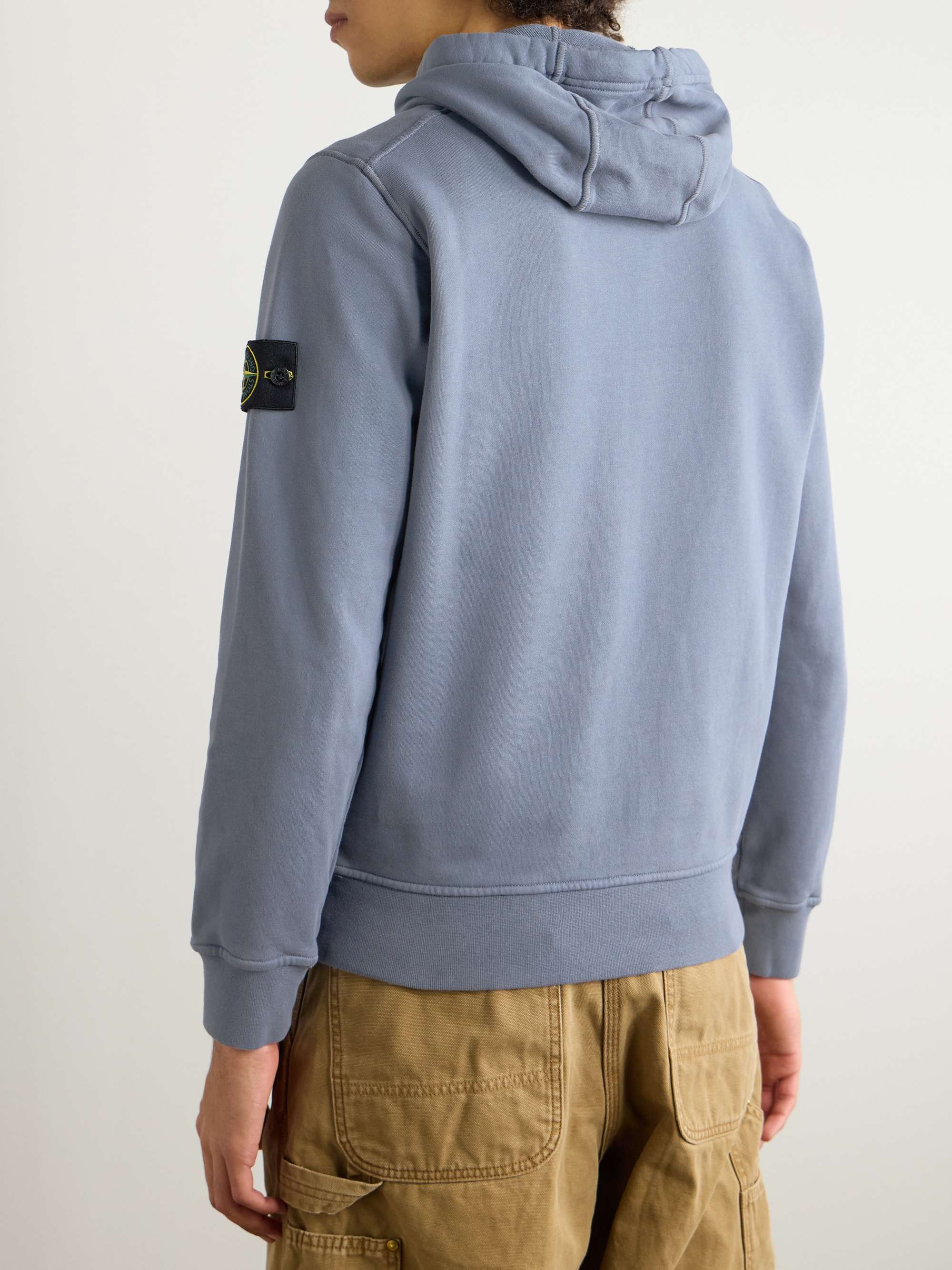 Logo-Appliquéd Garment-Dyed Cotton-Jersey Hoodie view