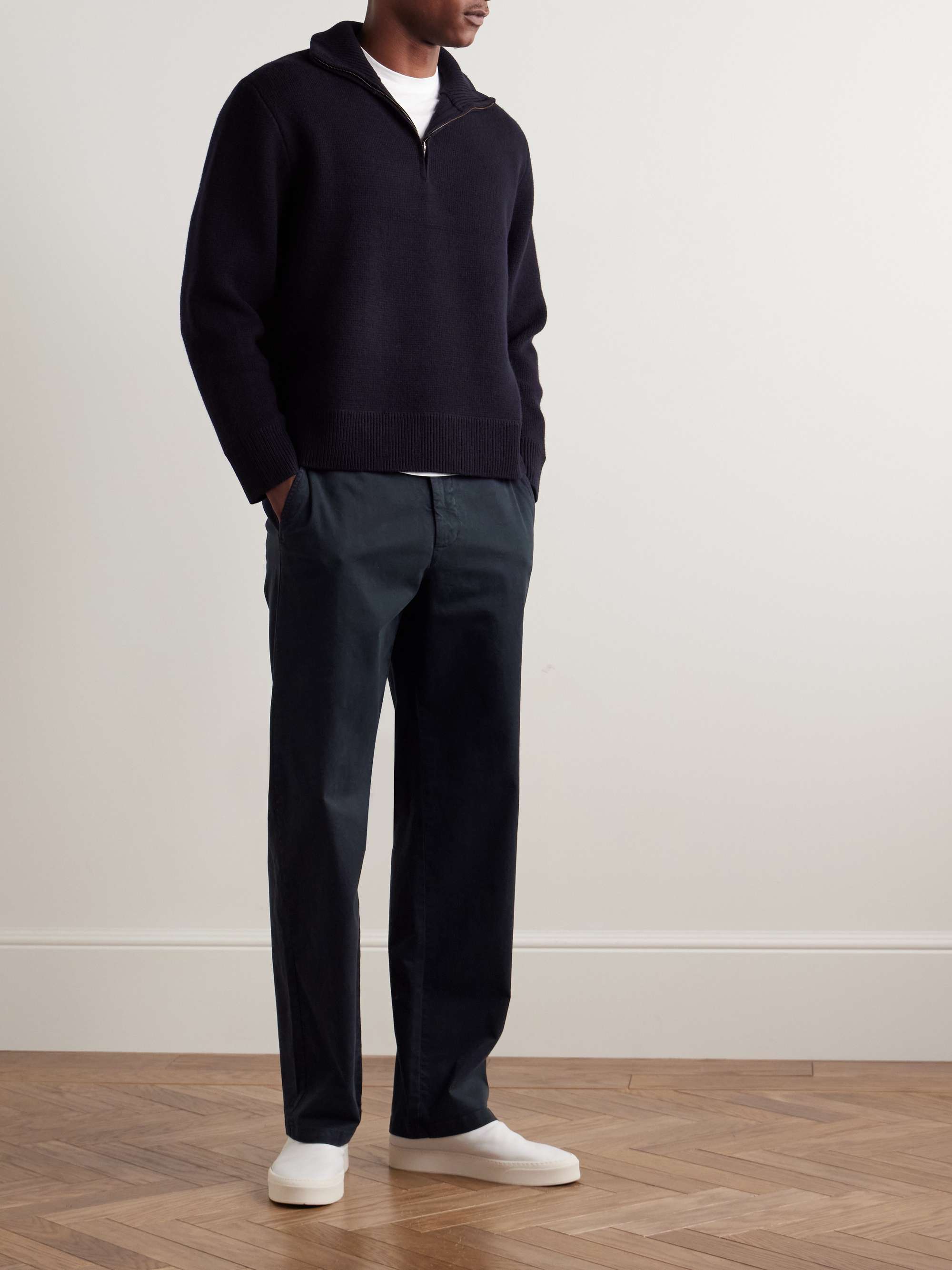 Carsen Straight-Leg Cotton-Blend Twill Trousers view