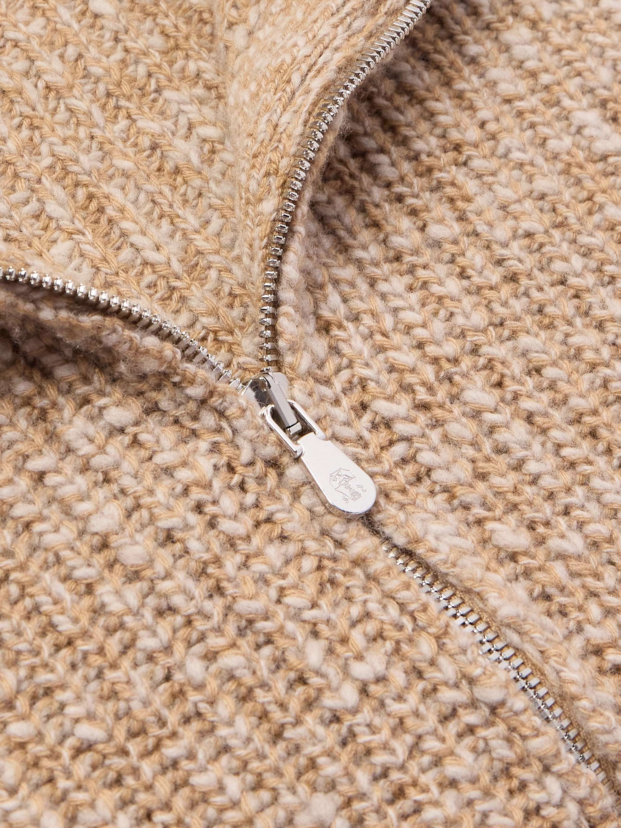 Ribbed Wool and Cashmere-Blend Zip-Up Cardigan view