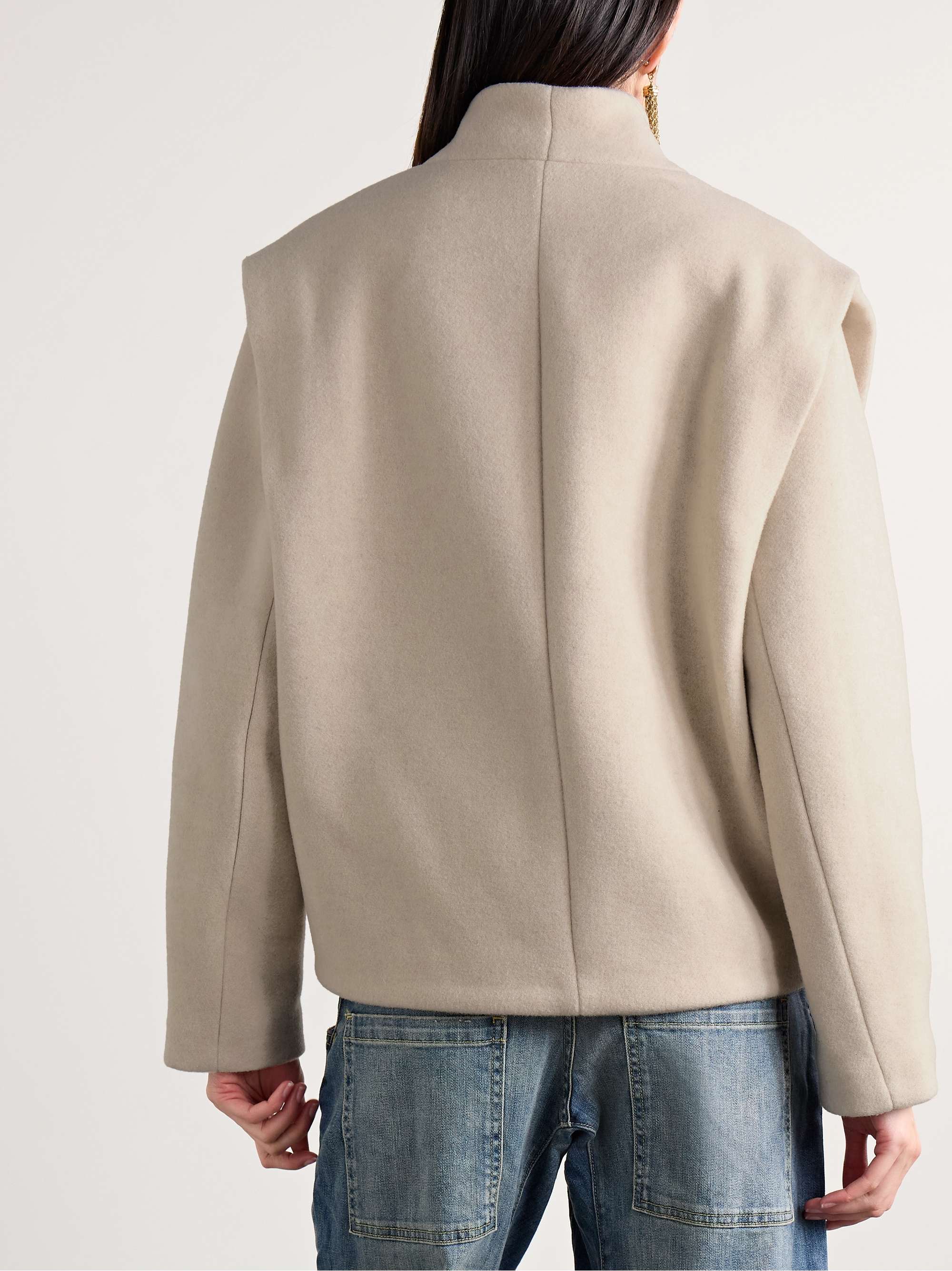 Drogo brushed recycled wool-blend jacket view