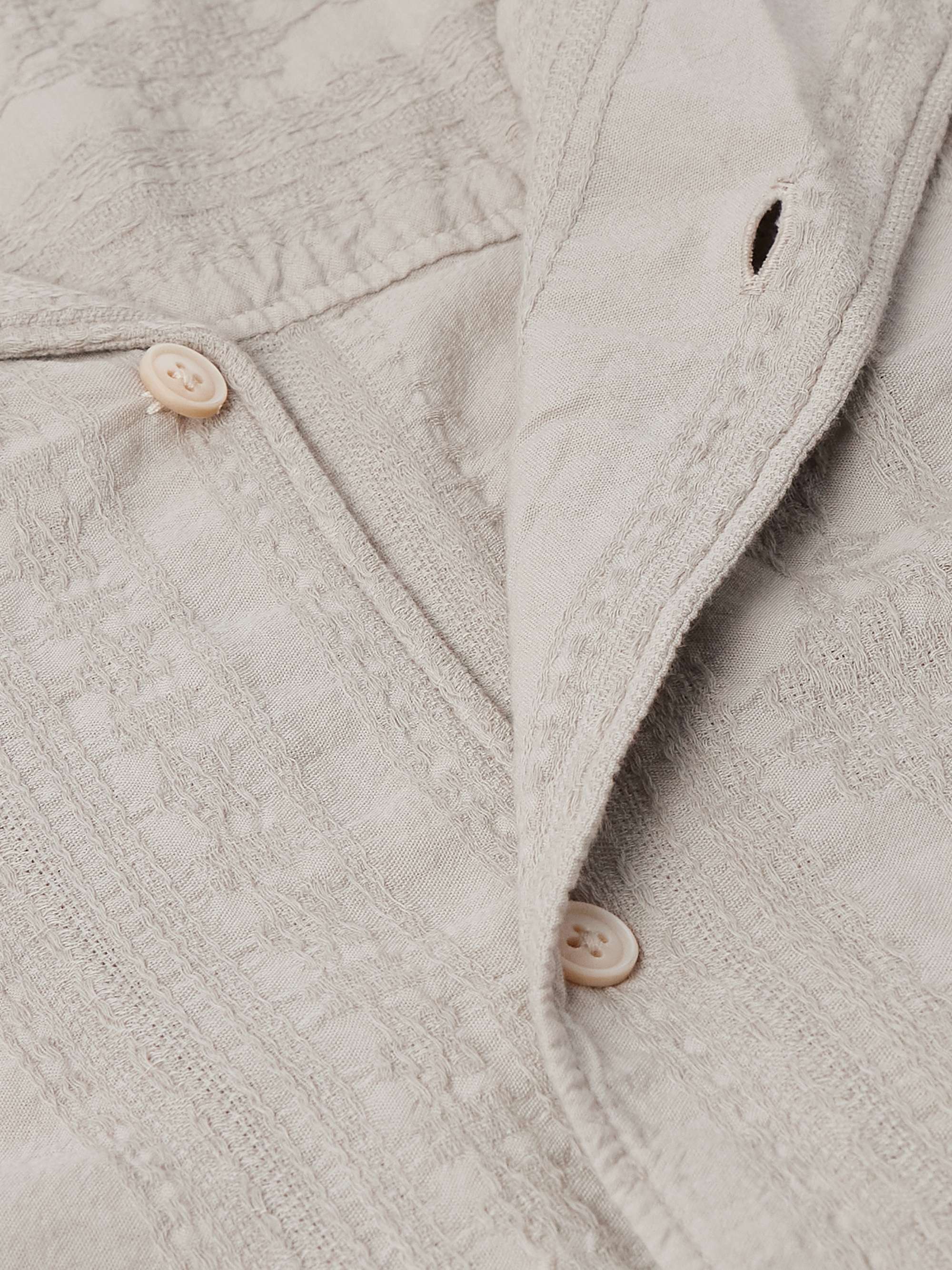 Camp-Collar Embroidered Cotton-Gauze Shirt view
