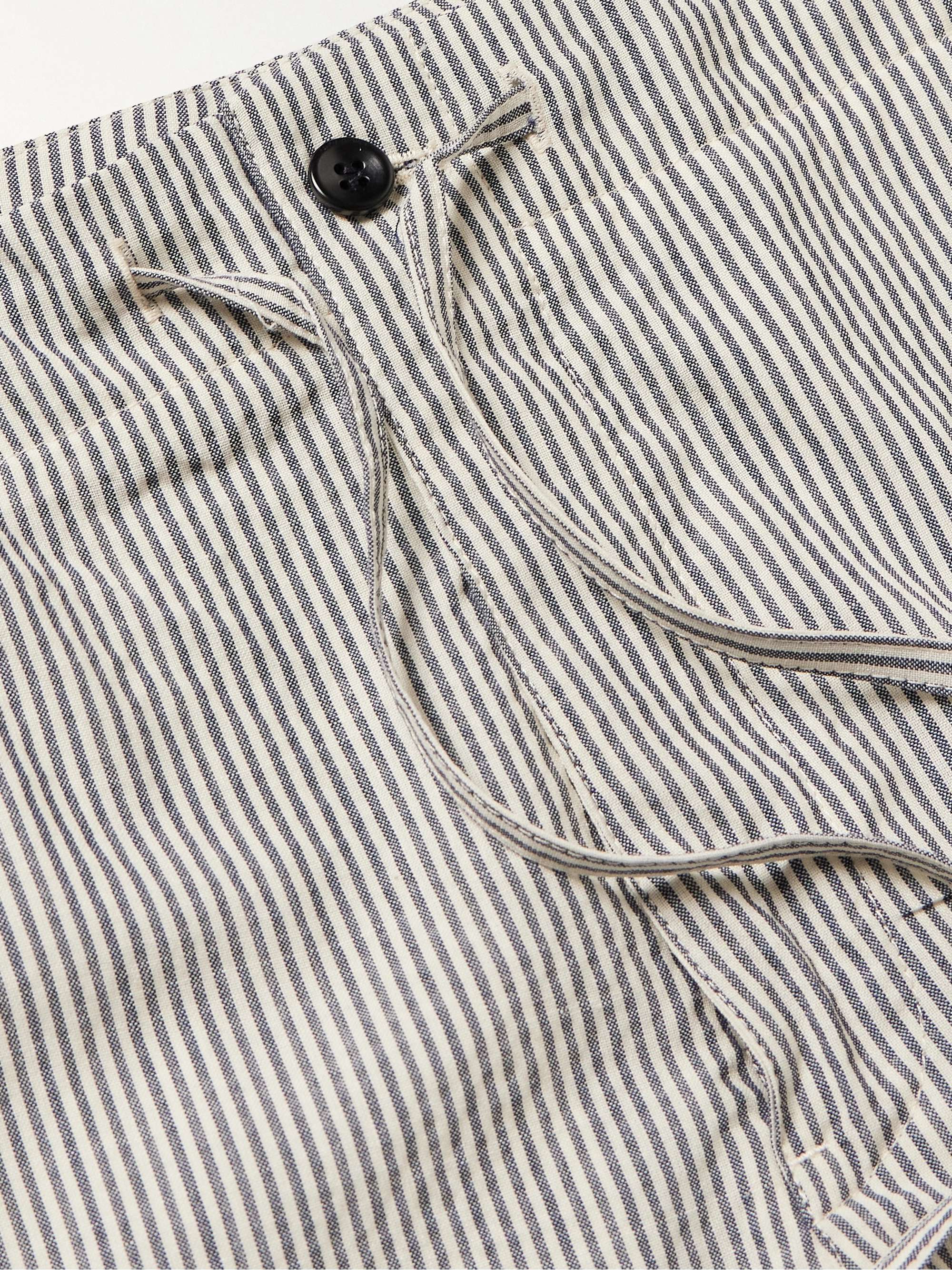 Straight-Leg Striped Wool-Blend Shorts view