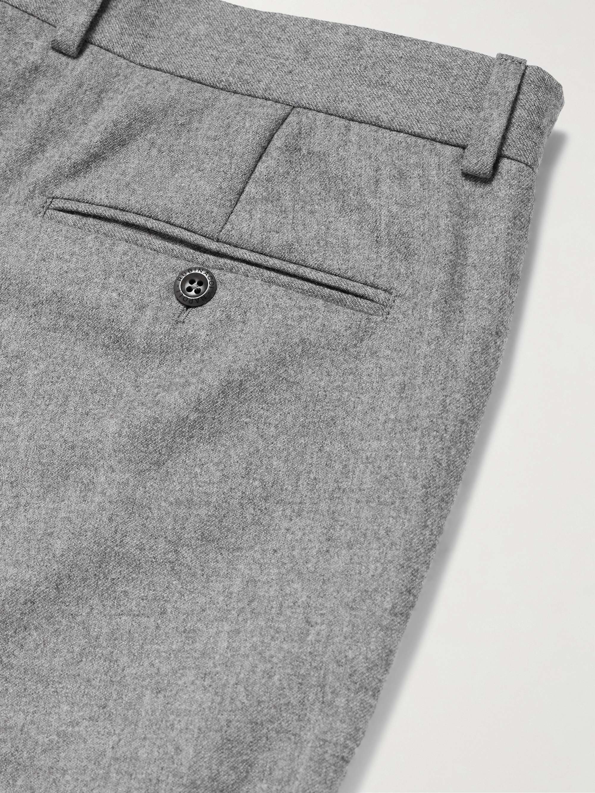 Modluca Straight-Leg Pleated Wool-Flannel Trousers view