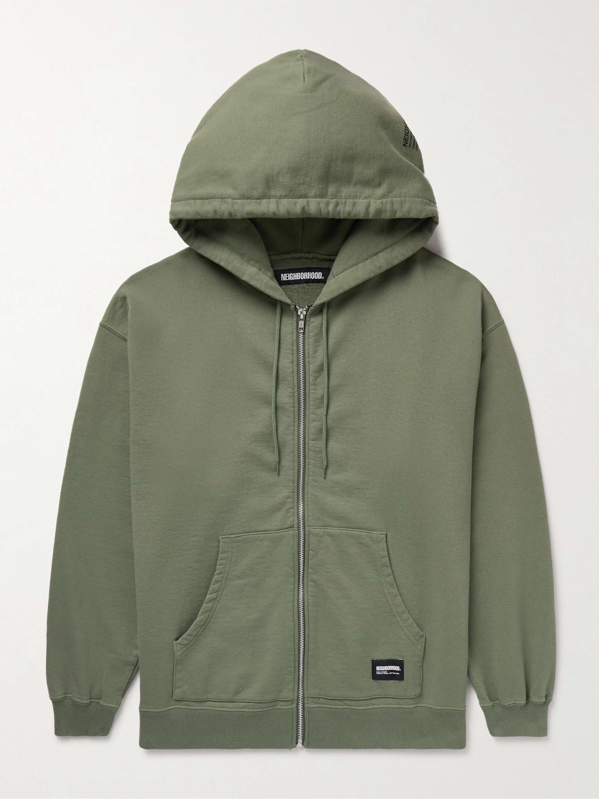 Logo-Appliquéd Printed Cotton-Jersey Zip-Up Hoodie hero visual