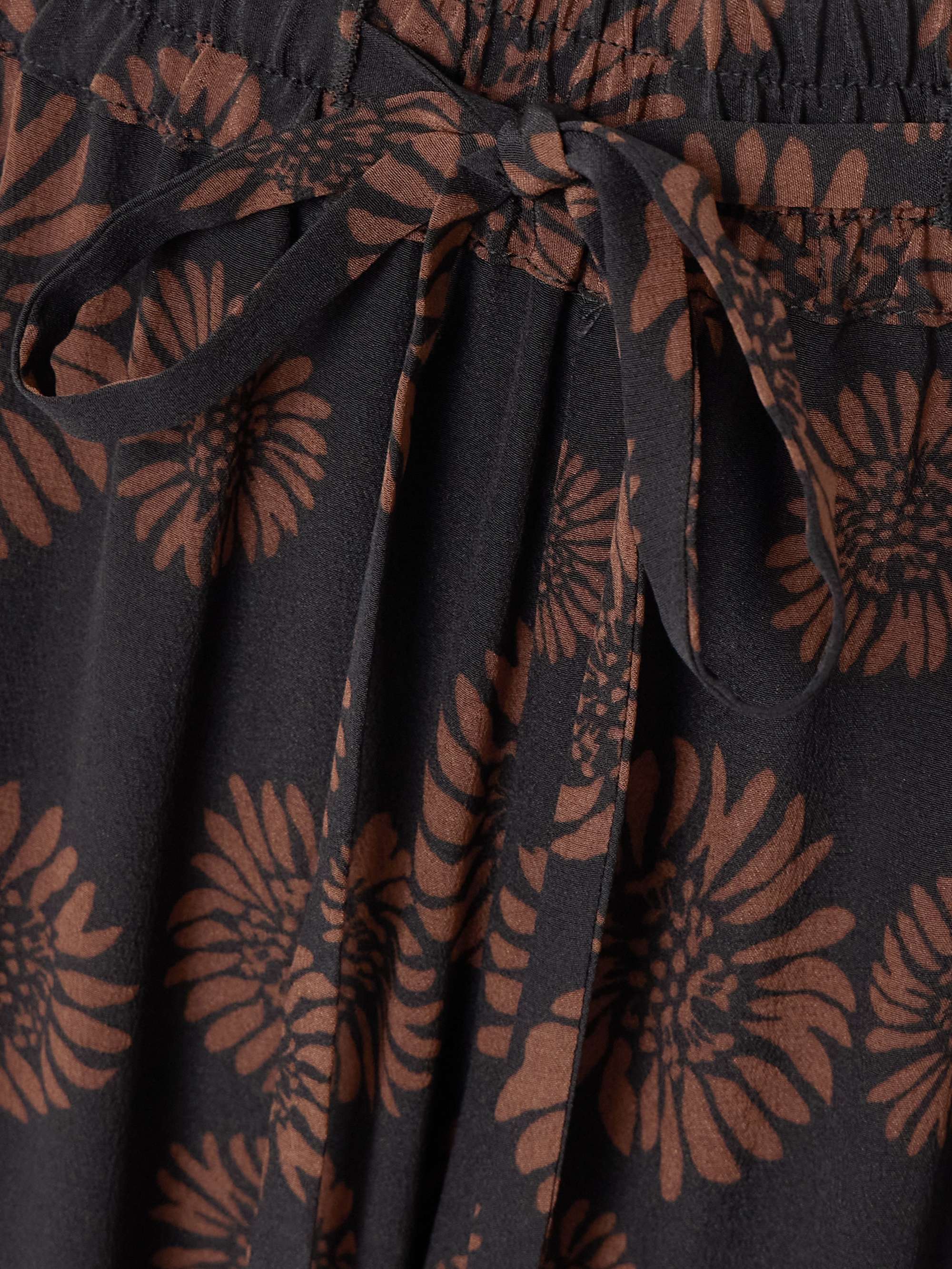 Floral-print silk crepe de chine wide-leg pants view