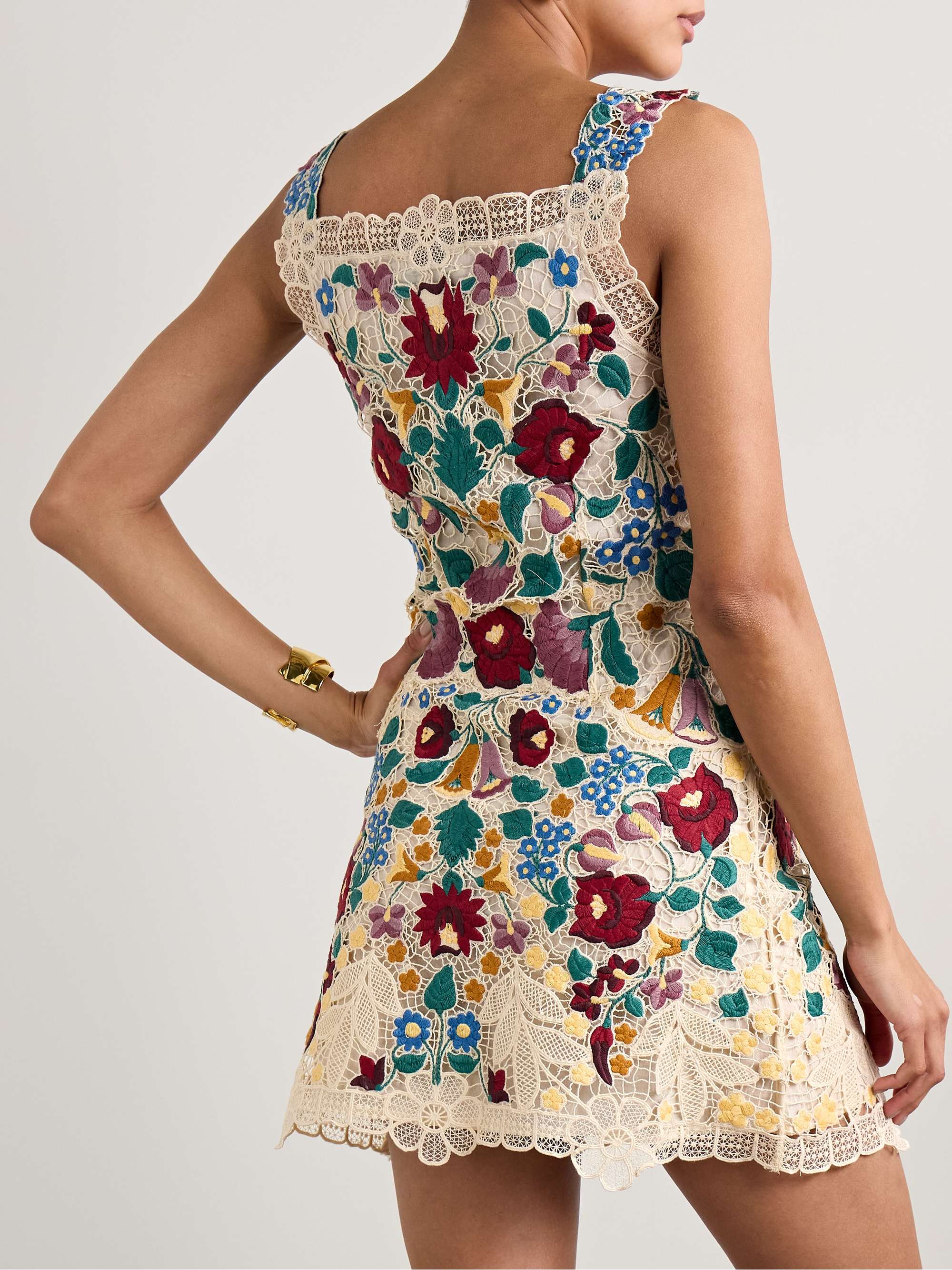 Katharine embroidered guipure lace cotton mini dress view