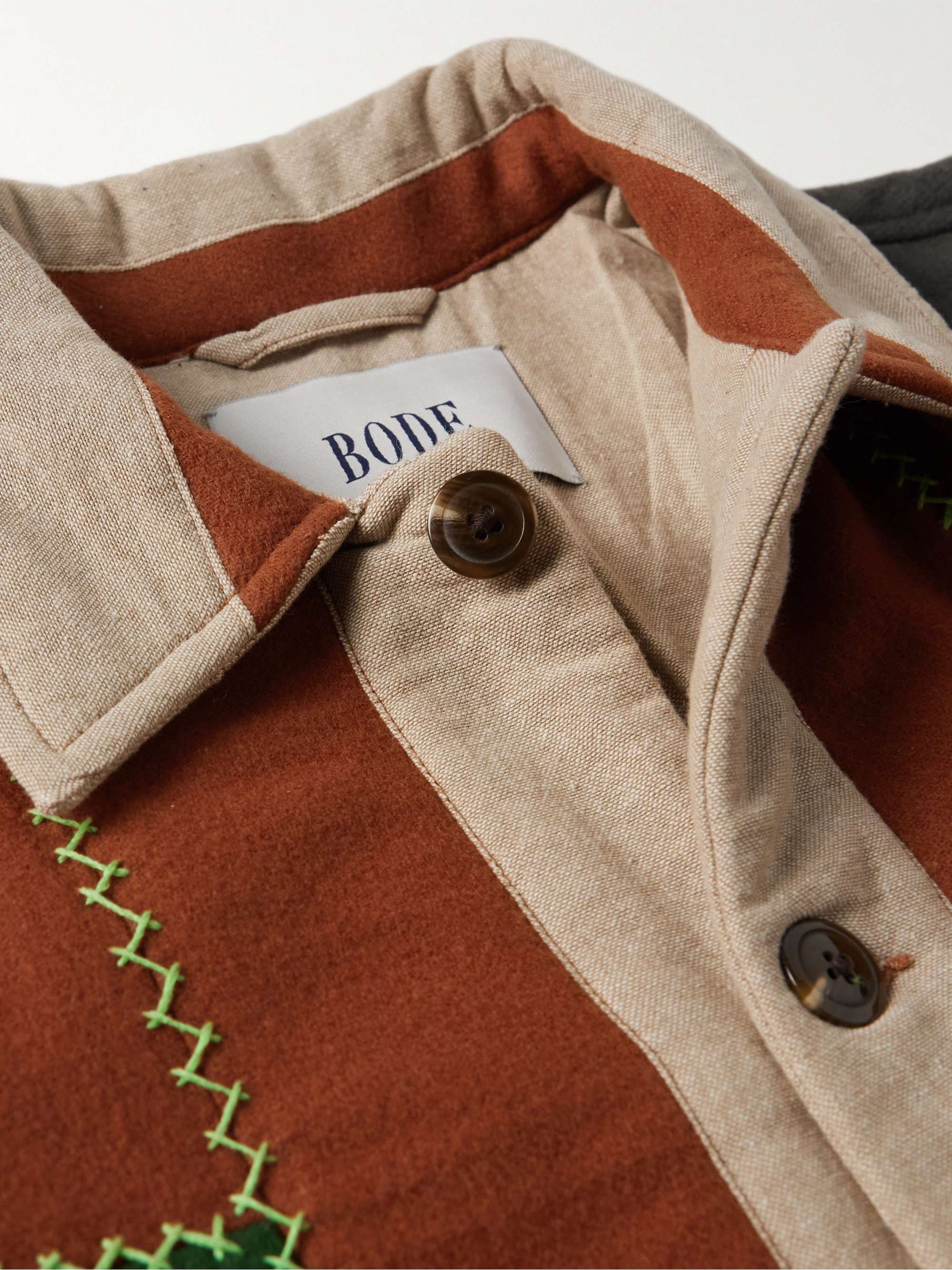 Embroidered Patchwork Wool-Blend Jacket view