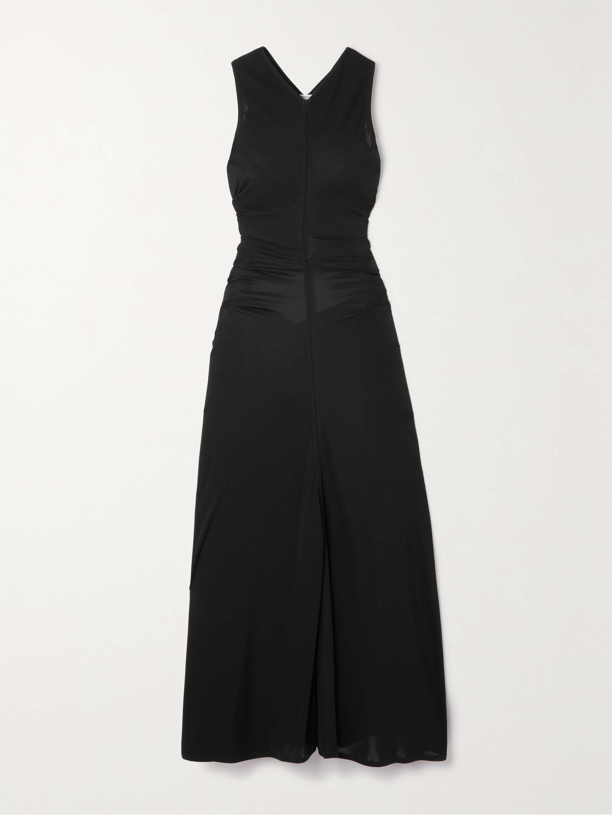 Cutout embellished gathered satin-jersey maxi dress hero visual