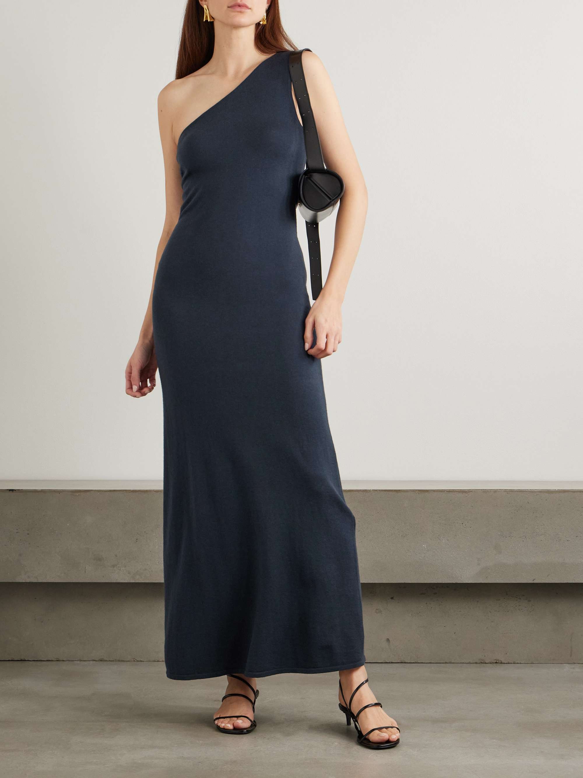 Olivia one-shoulder cotton and cashmere-blend maxi dress view