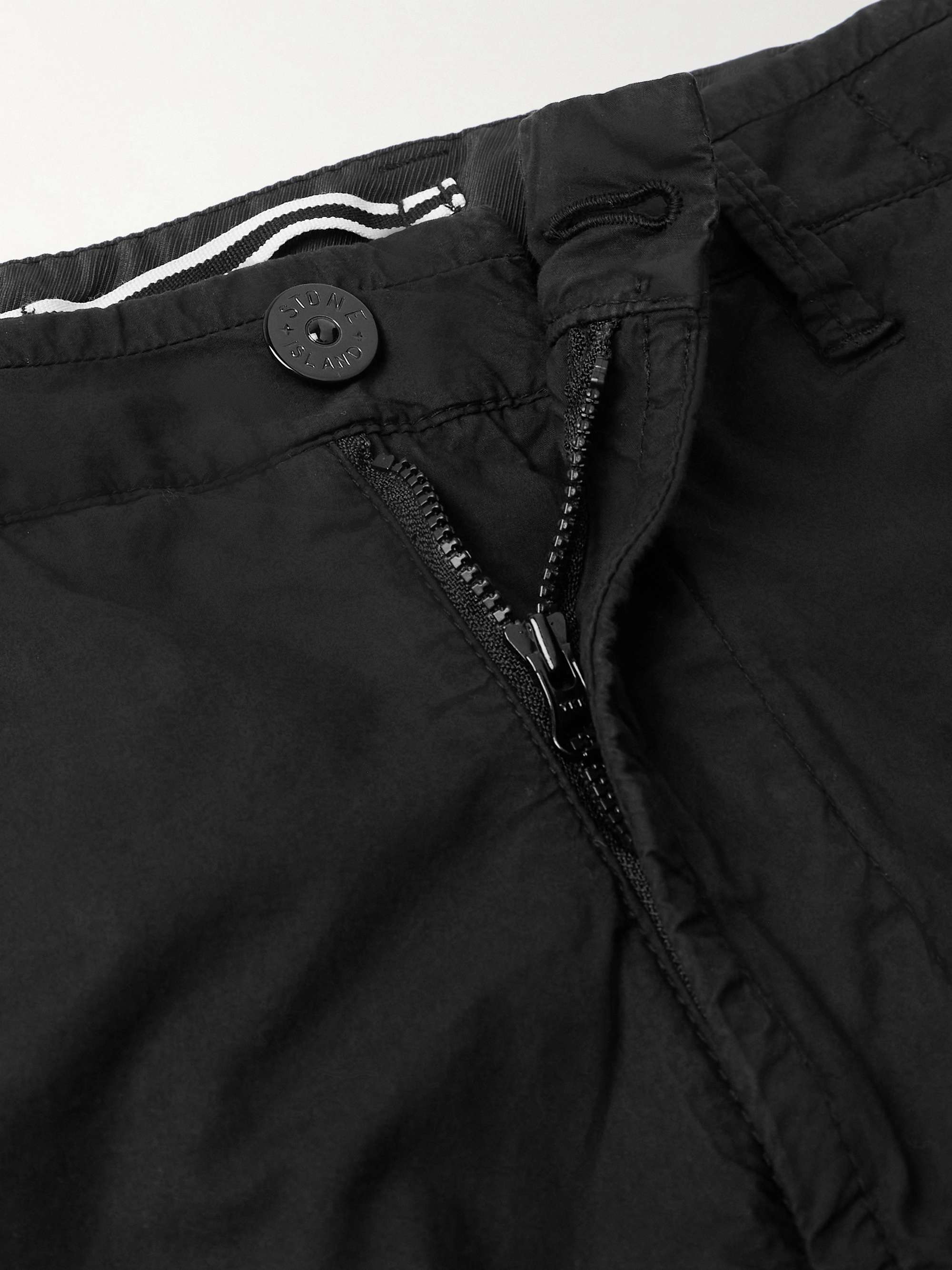Straight-Leg Logo-Appliquéd Cotton-Blend Canvas Cargo Shorts view