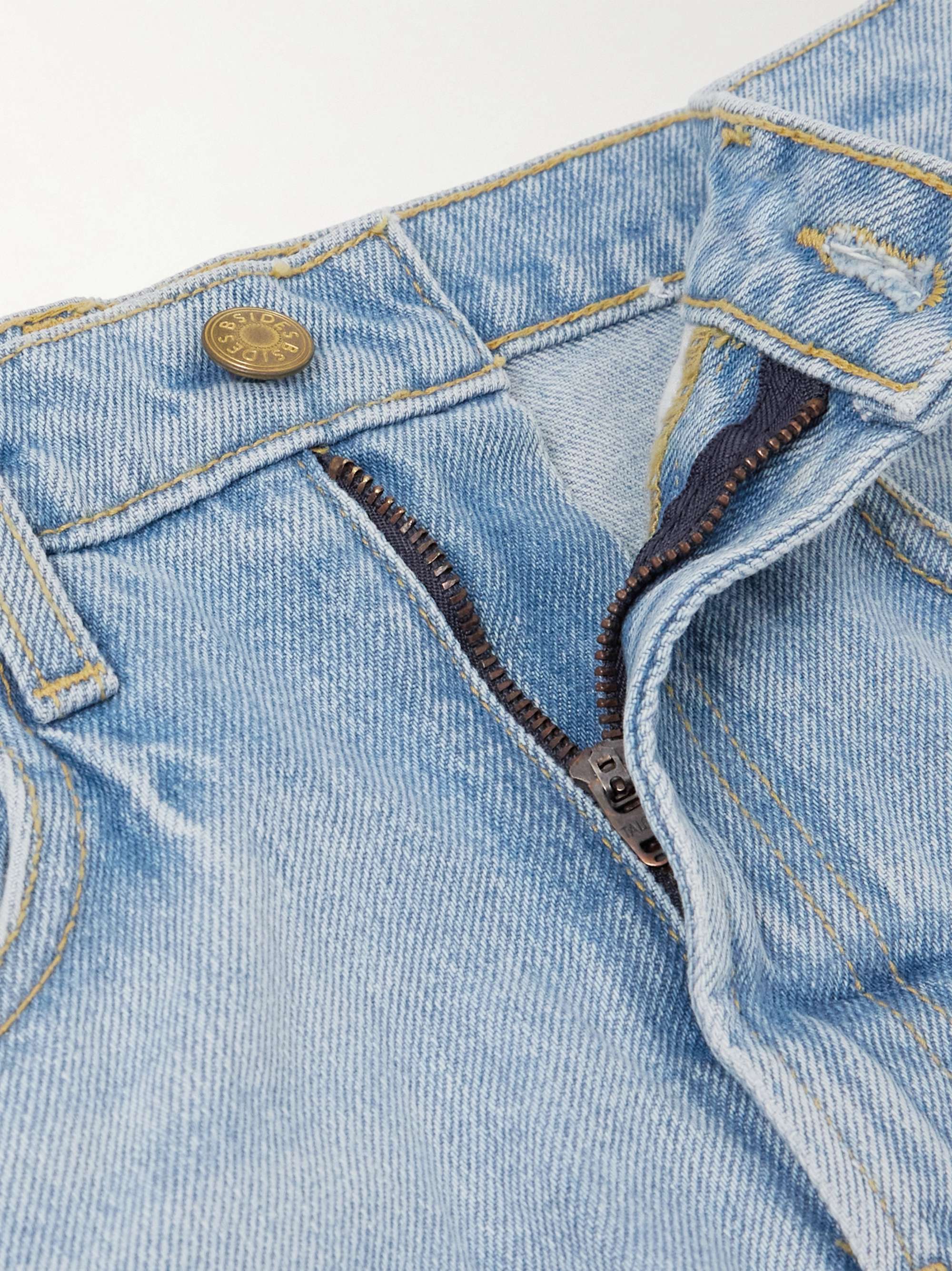 Relaxed Cuffed Lasso frayed paneled mid-rise wide-leg jeans view