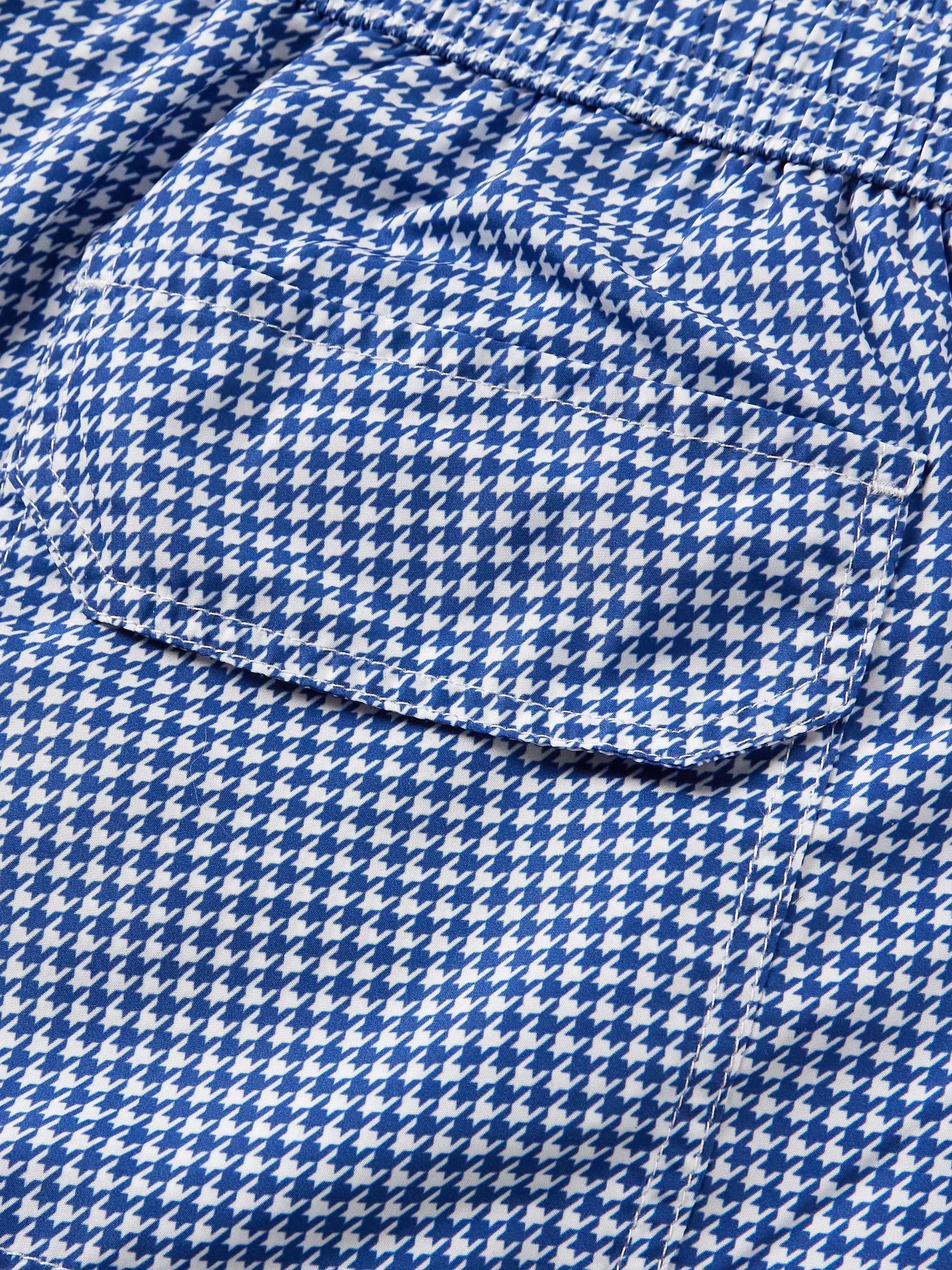 Slim-Fit Straight-Leg Mid-Length Houndstooth Swim Shorts view