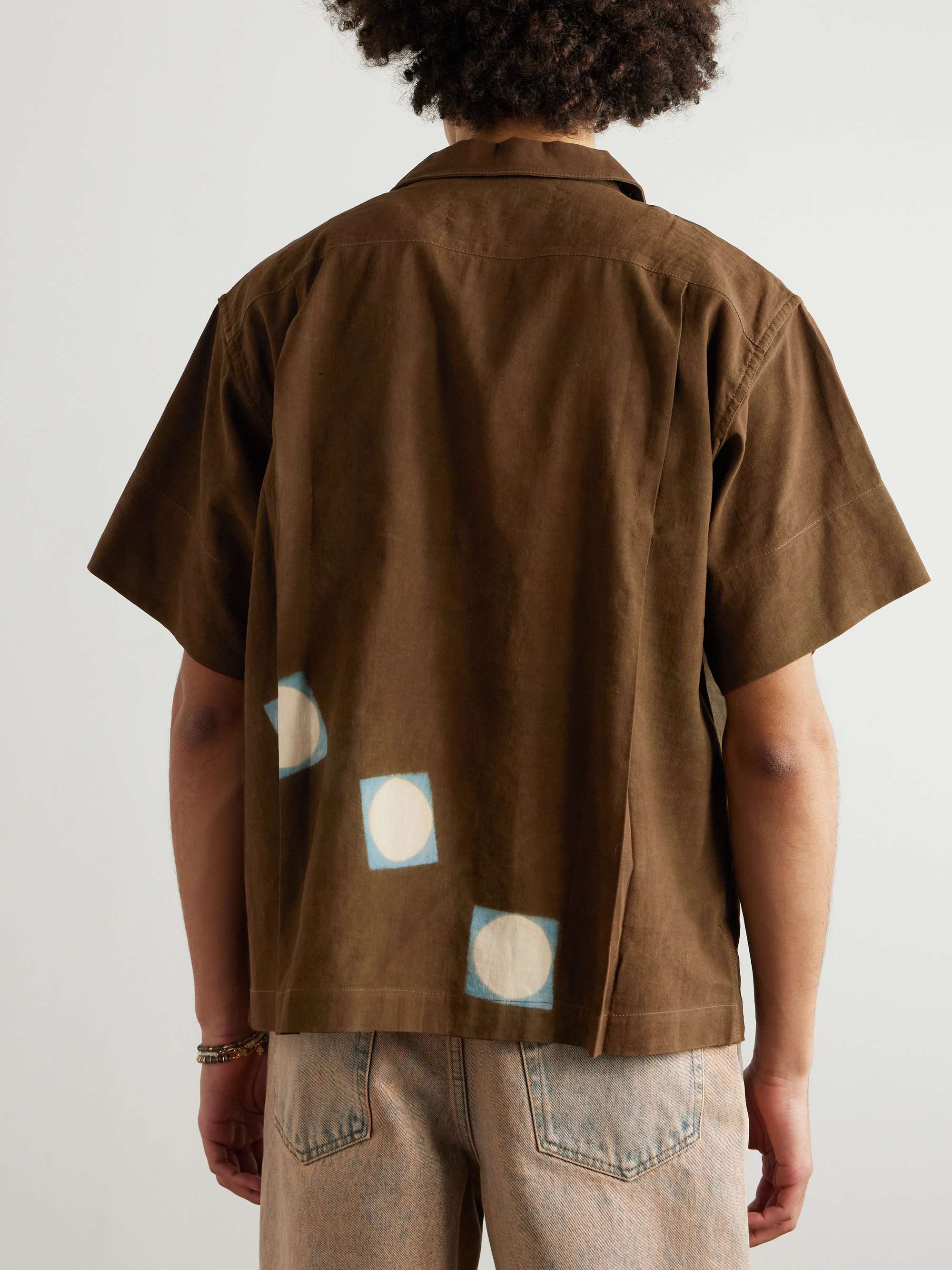 Greetings Printed Cotton and Linen-Blend Shirt view