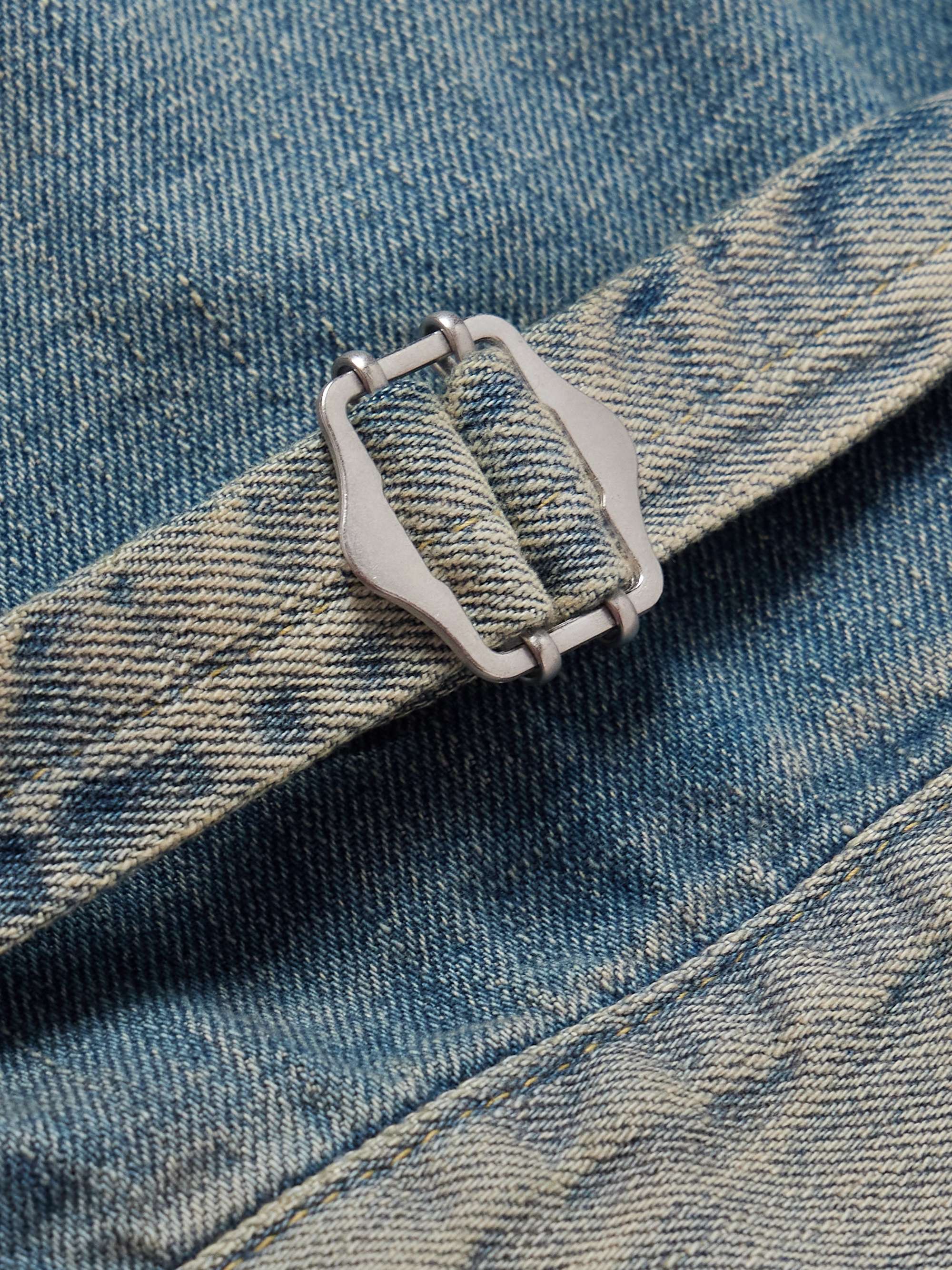 Appliquéd Distressed Panelled Denim Jacket view