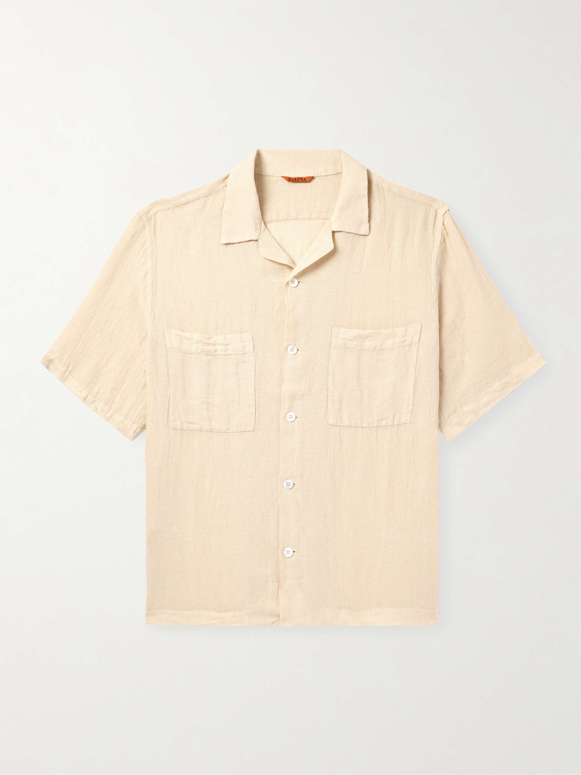 Solana Camp-Collar Linen and Cotton-Blend Gauze Shirt hero visual