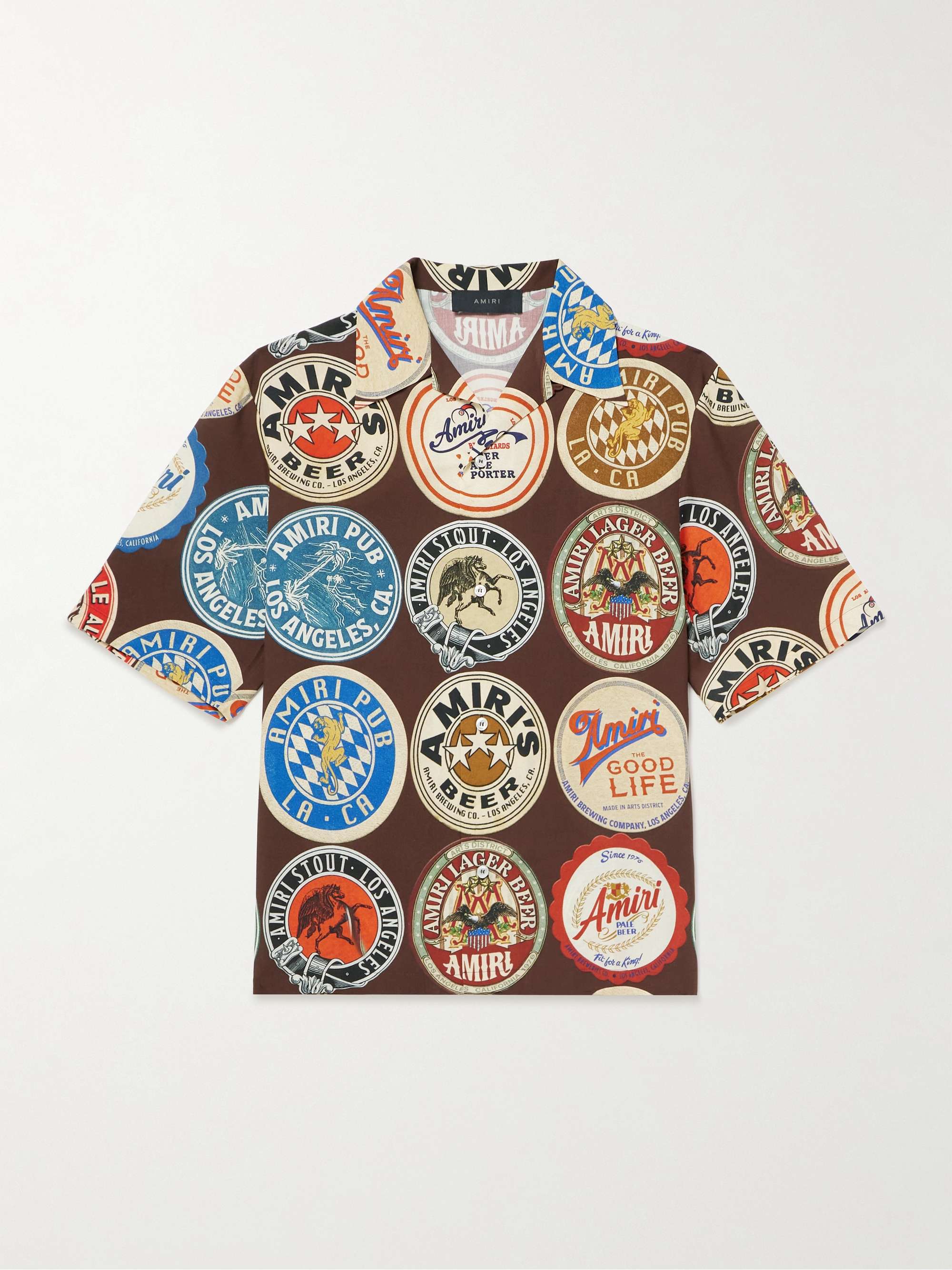 Convertible-Collar Logo-Print Voile Shirt hero visual
