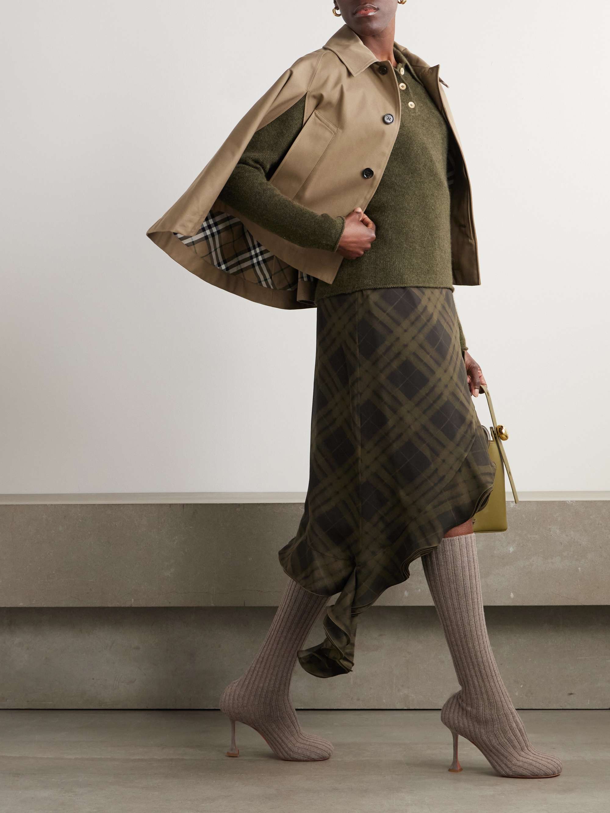 Cropped gabardine cape view