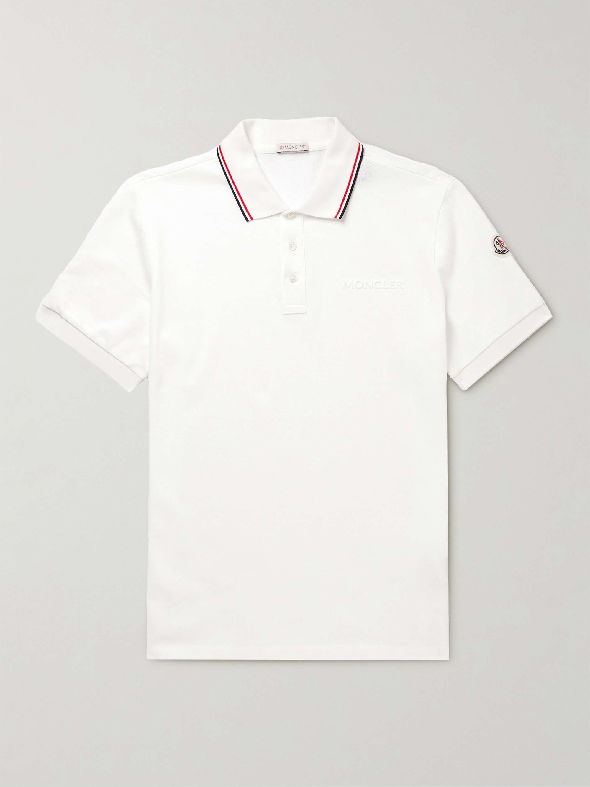 Logo-Embossed Contrast-Tipped Cotton-Piqué Polo Shirt hero visual
