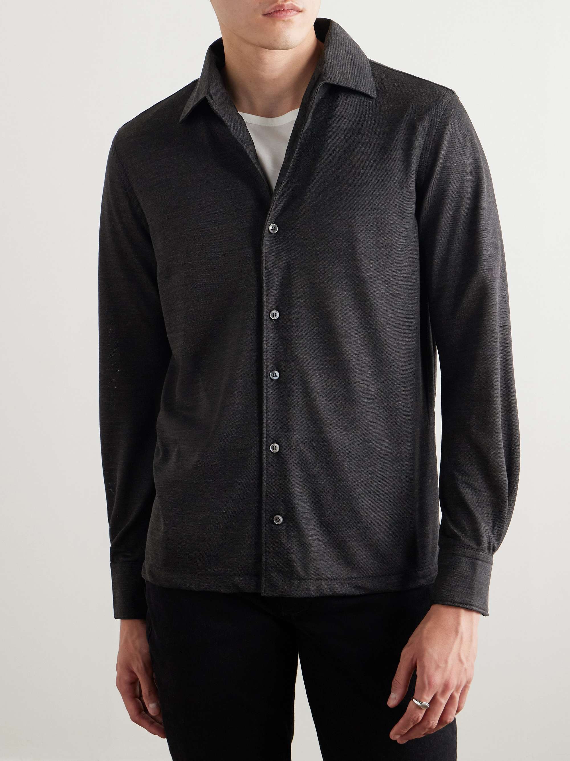 Slim-Fit Wool Shirt view
