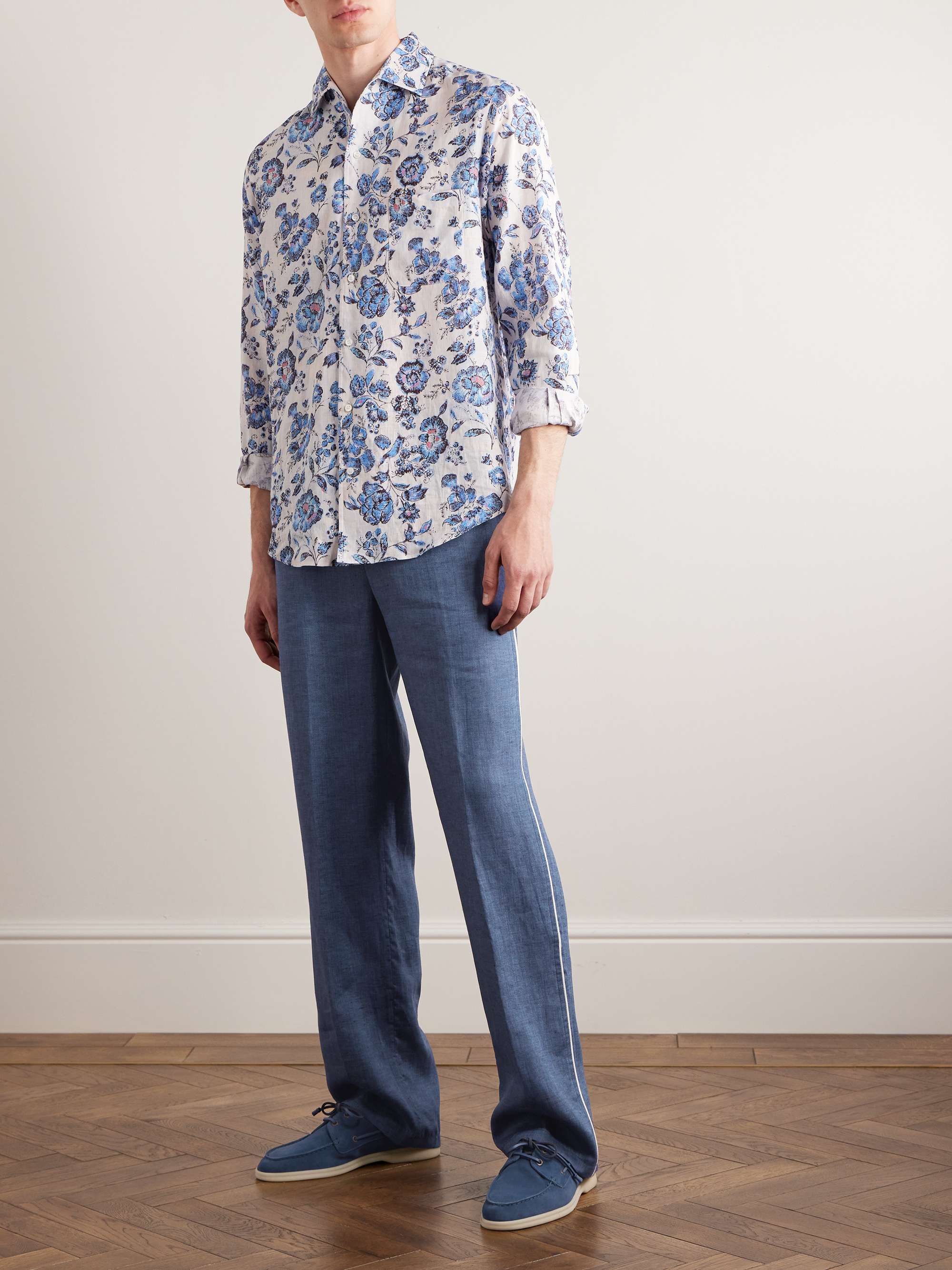 Hierai Straight-Leg Linen Drawstring Trousers view