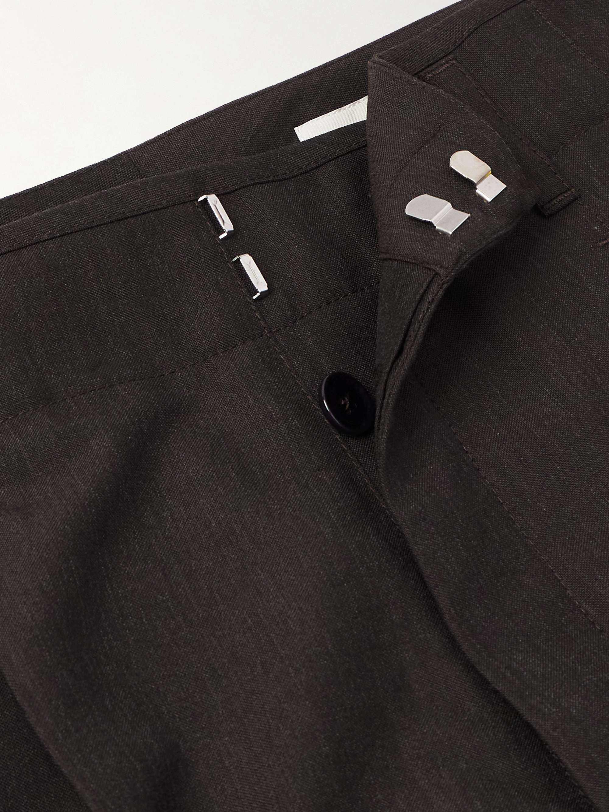 Straight-Leg Pleated Tropical Twill Trousers view