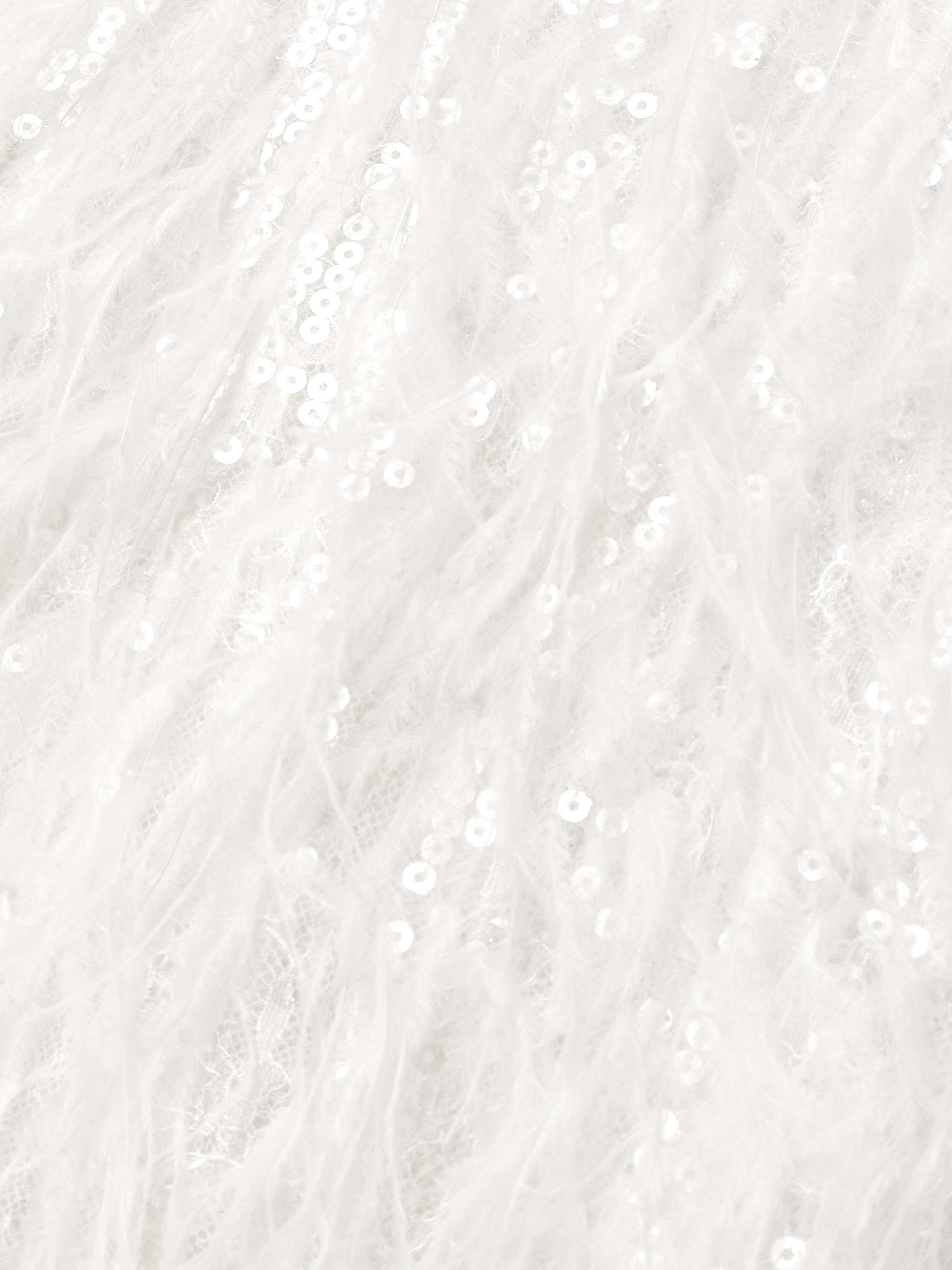 Odessa feather-trimmed sequined lace gown view
