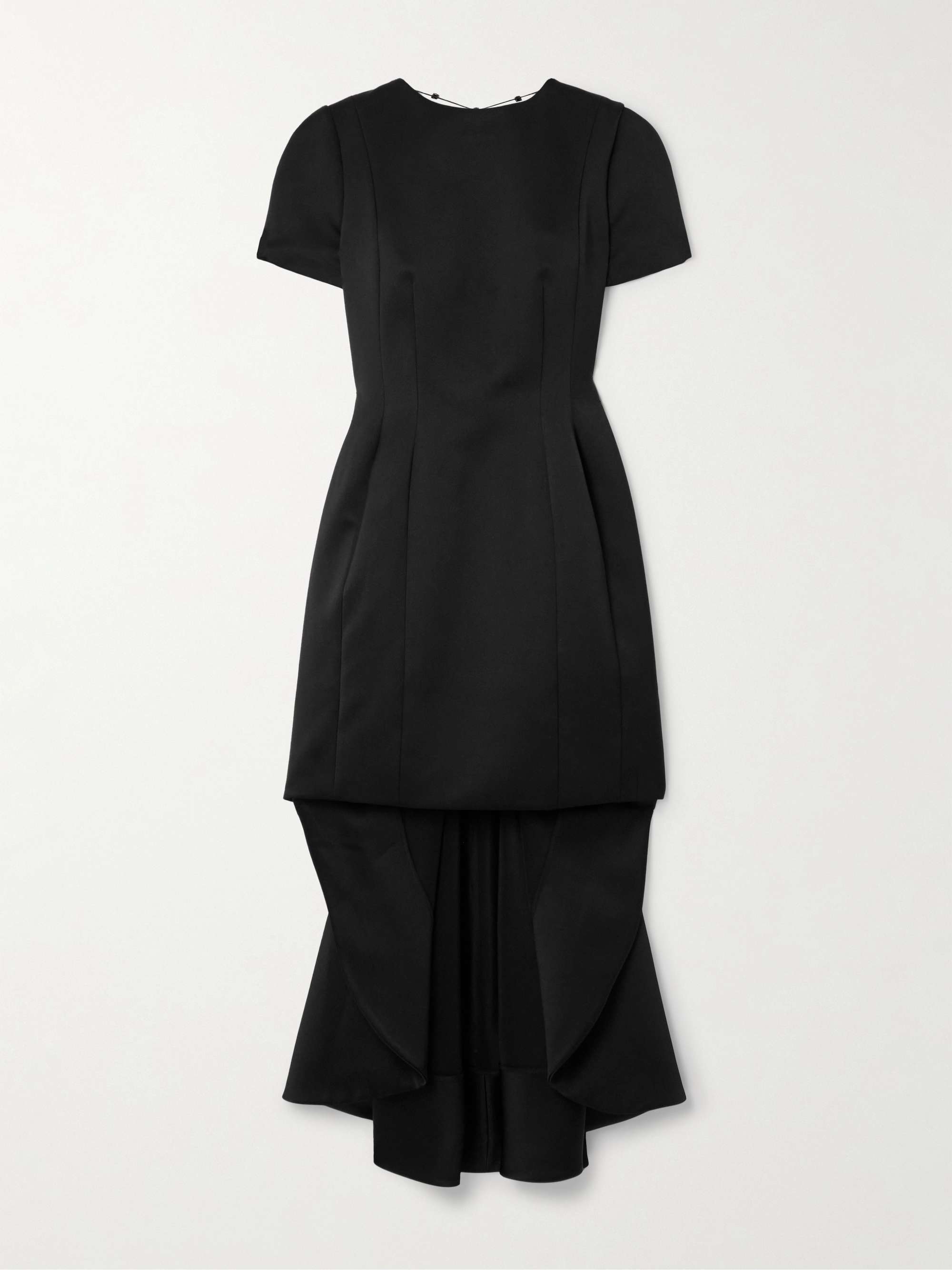 Asymmetric open-back crystal-embellished satin-crepe mini dress hero visual