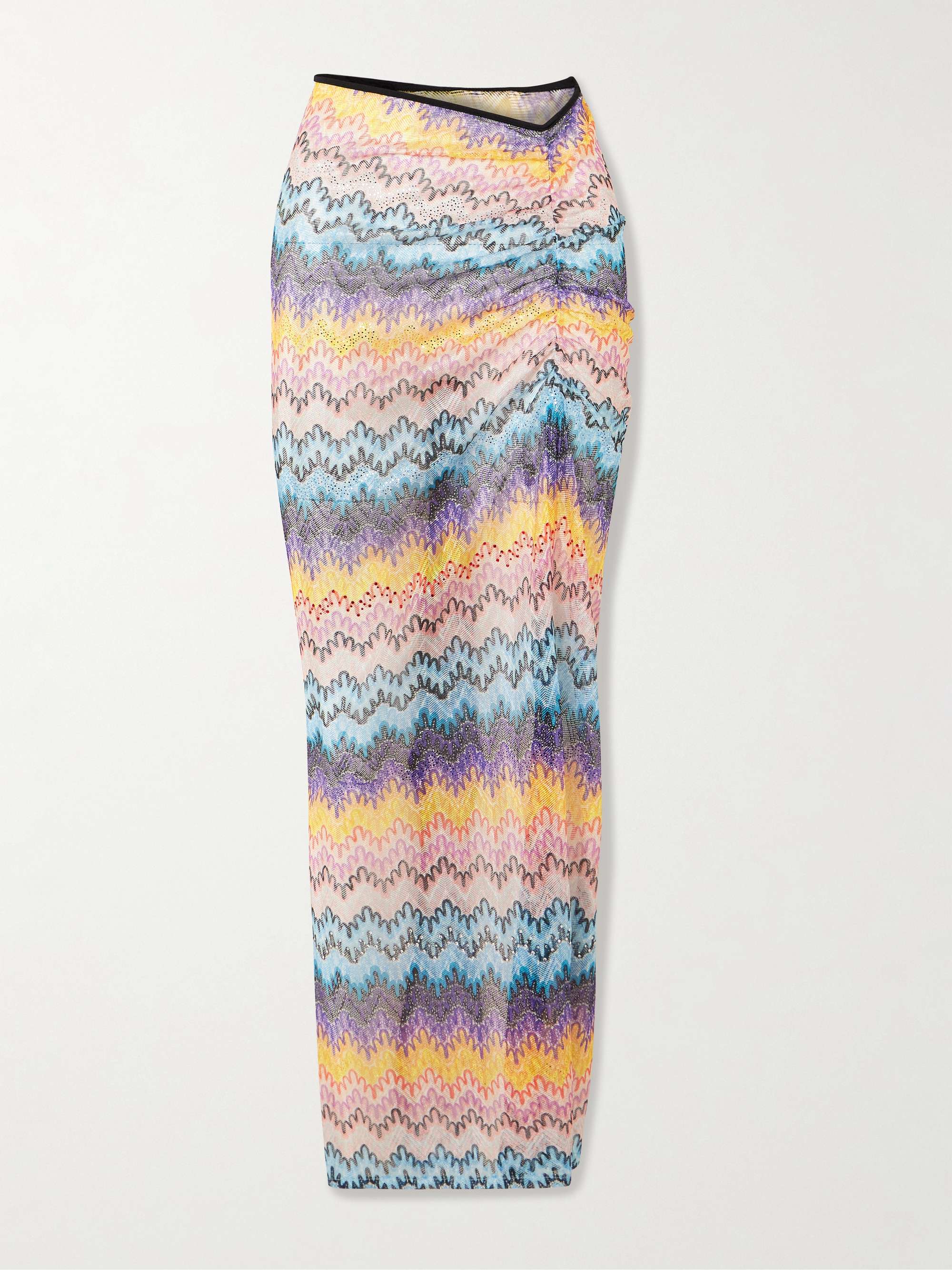 Mare embellished printed metallic mesh maxi skirt hero visual