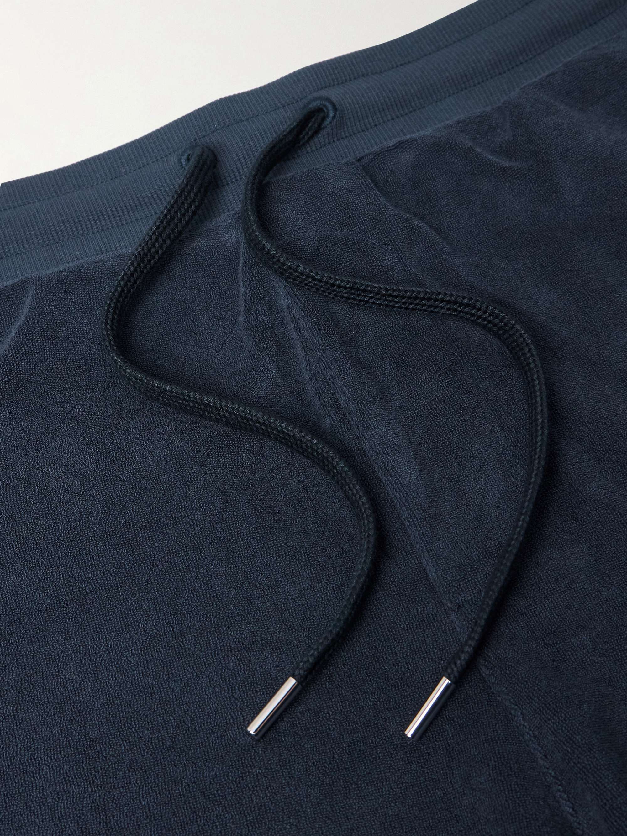 Straight-Leg Logo-Appliquéd Webbing-Trimmed Cotton-Blend Terry Shorts view