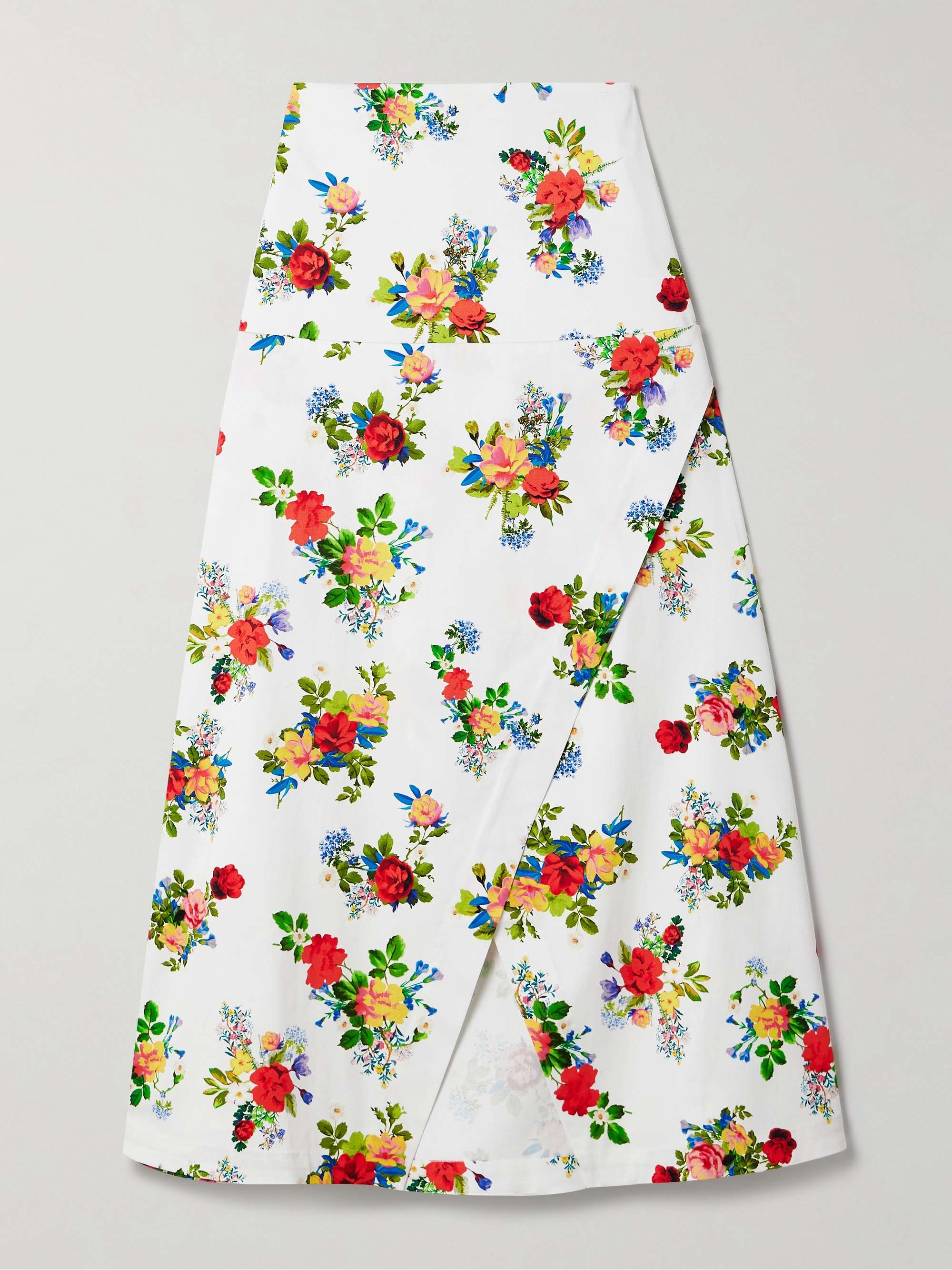 Maysie wrap-effect floral-print cotton-blend poplin maxi skirt hero visual