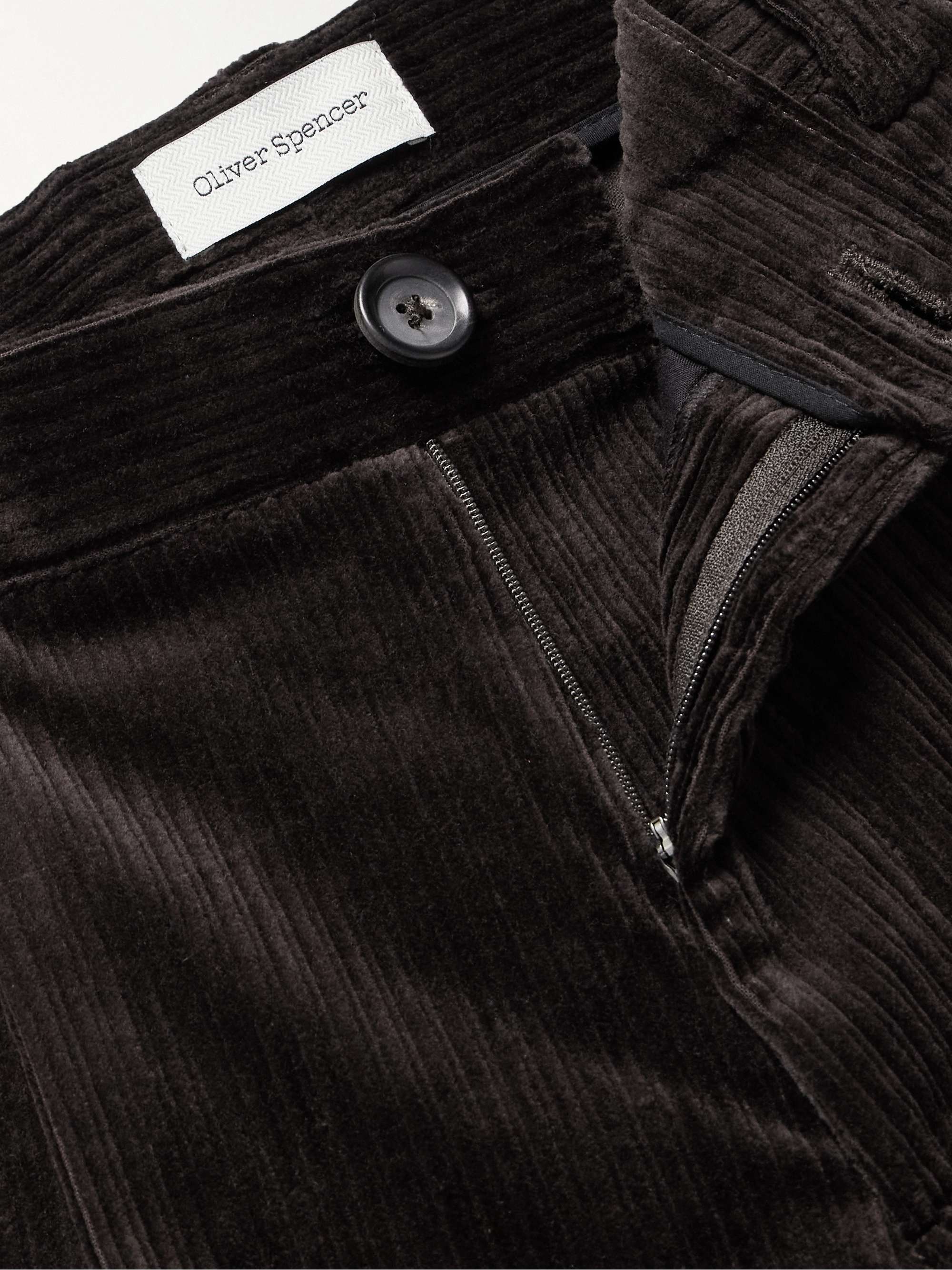 Morton Straight-Leg Pleated Cotton-Blend Corduroy Trousers view