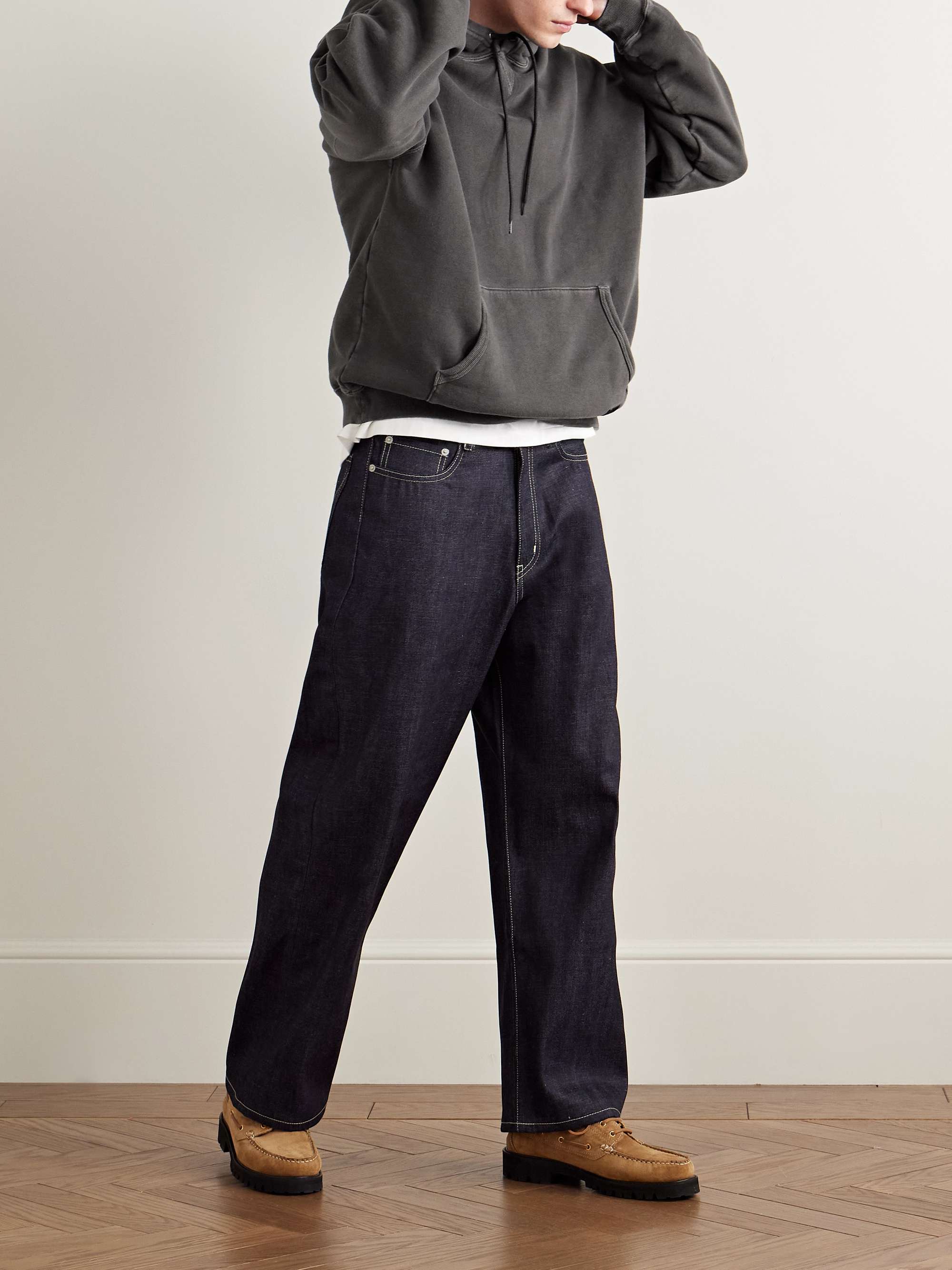 Pigment-Dyed Logo-Appliquéd Cotton-Jersey Hoodie view