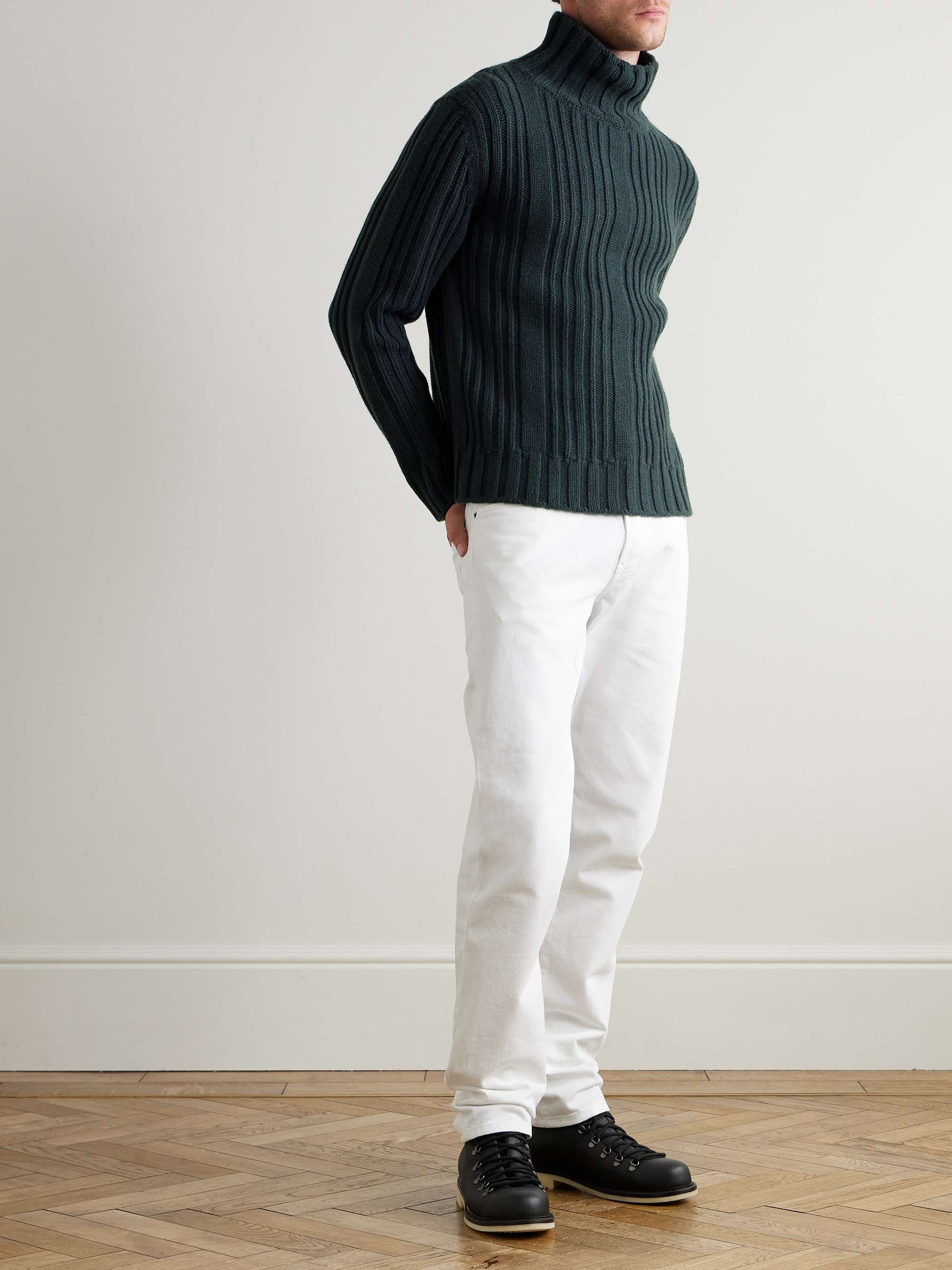 Ribbed Baby Cashmere Rollneck Sweater view