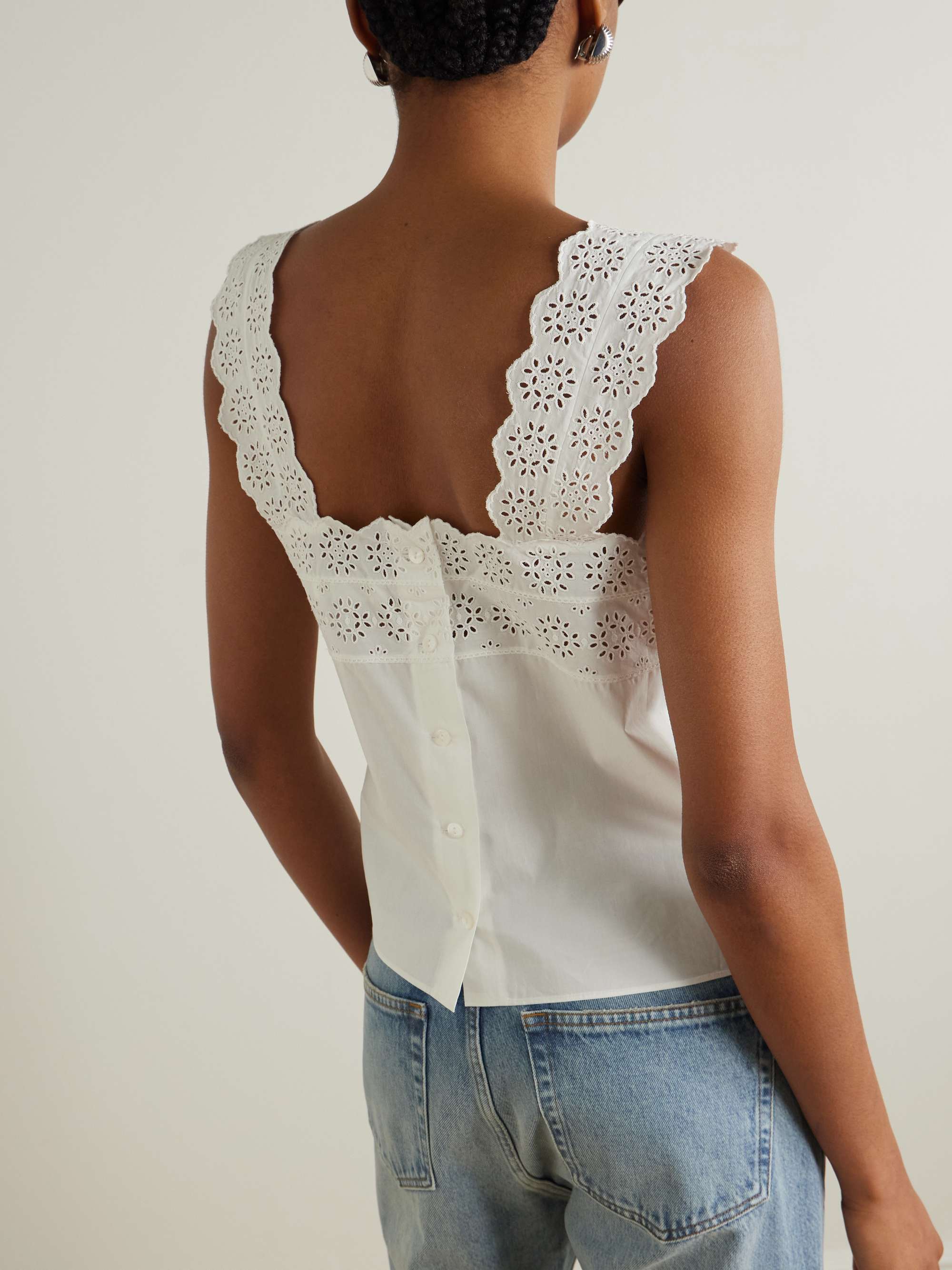 The Eyelet broderie anglaise organic cotton tank view