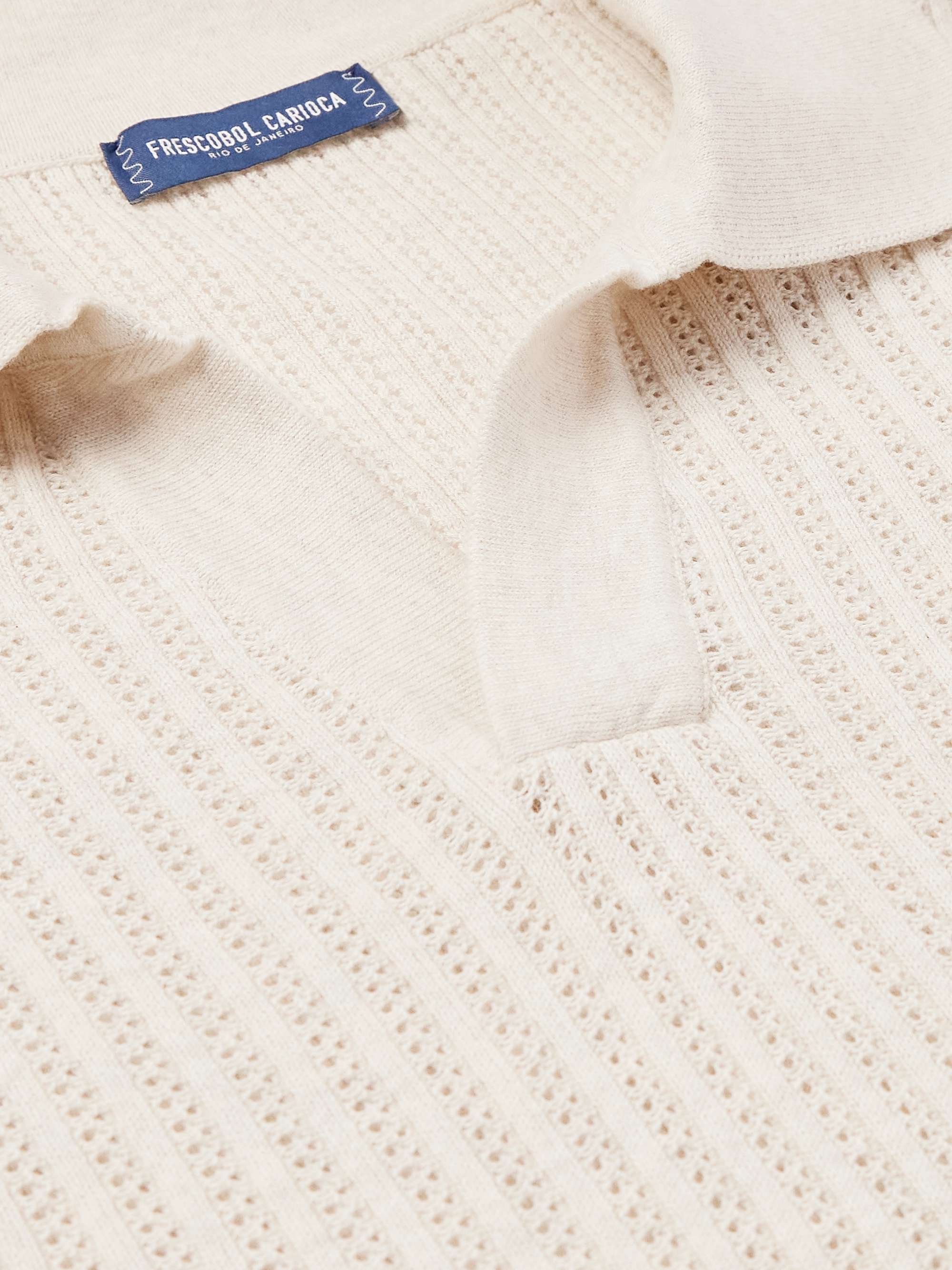 Rino Ribbed Cotton and Cashmere-Blend Polo Shirt view