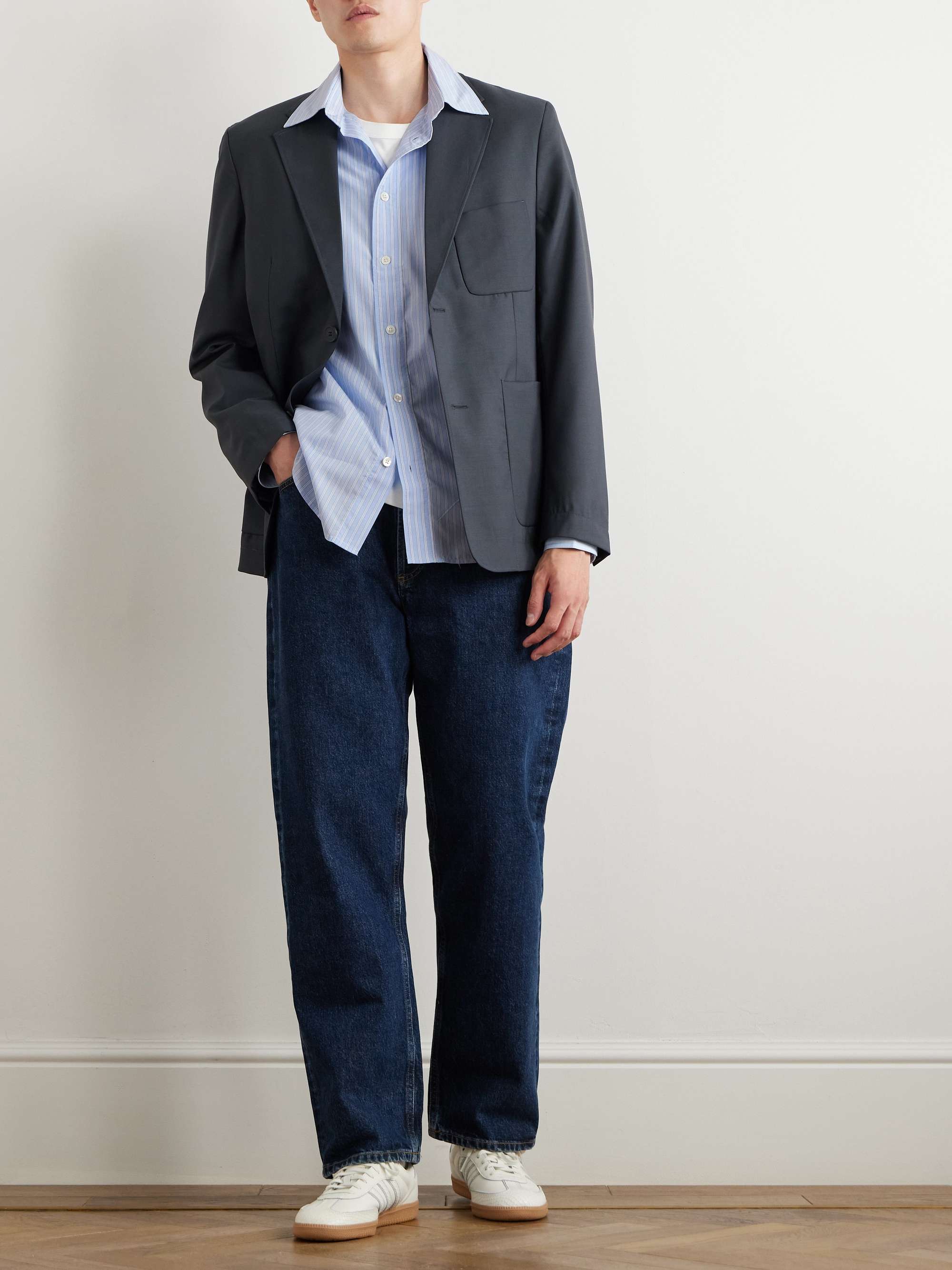 Colby 5329 Striped Lyocell and Supima Cotton-Blend Shirt view