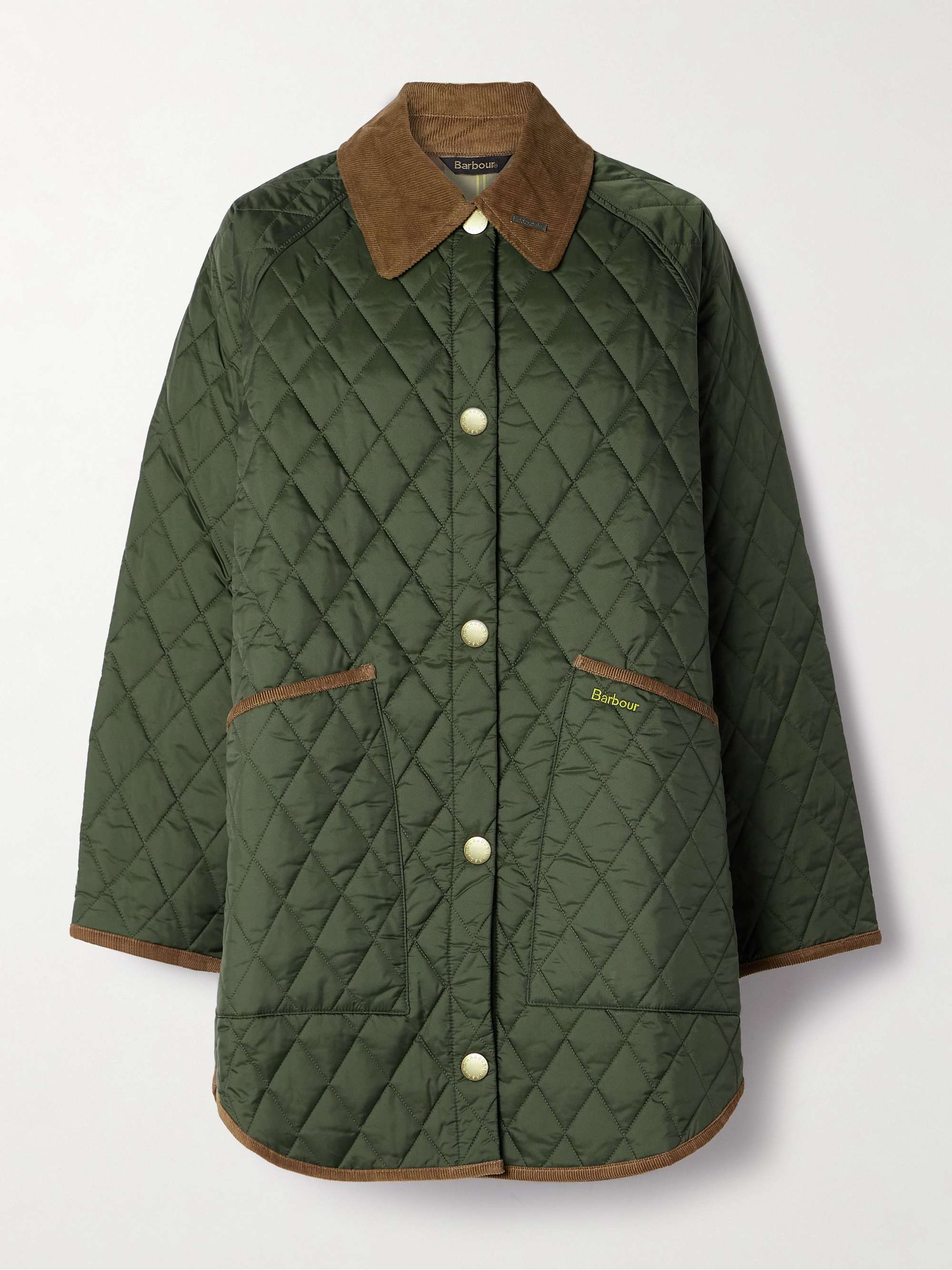 Liddesdale cotton corduroy-trimmed padded quilted shell jacket hero visual