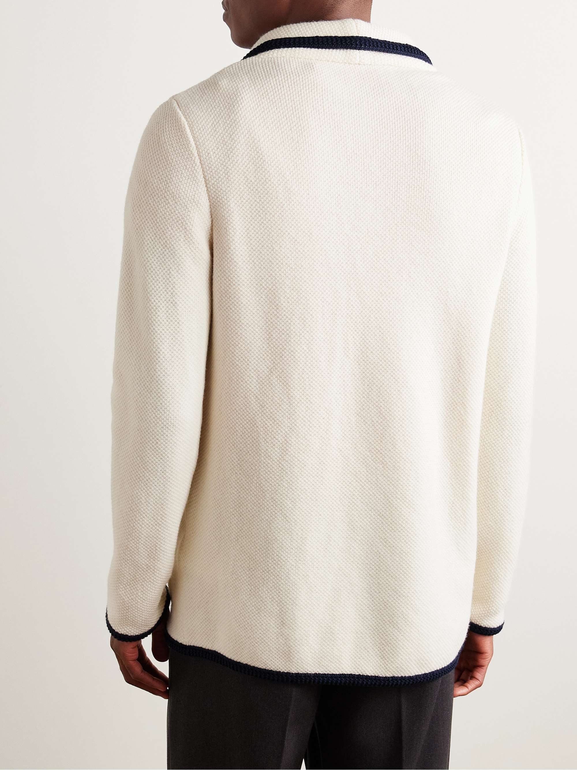 Textured Virgin Wool and Cotton-Blend Cardigan view