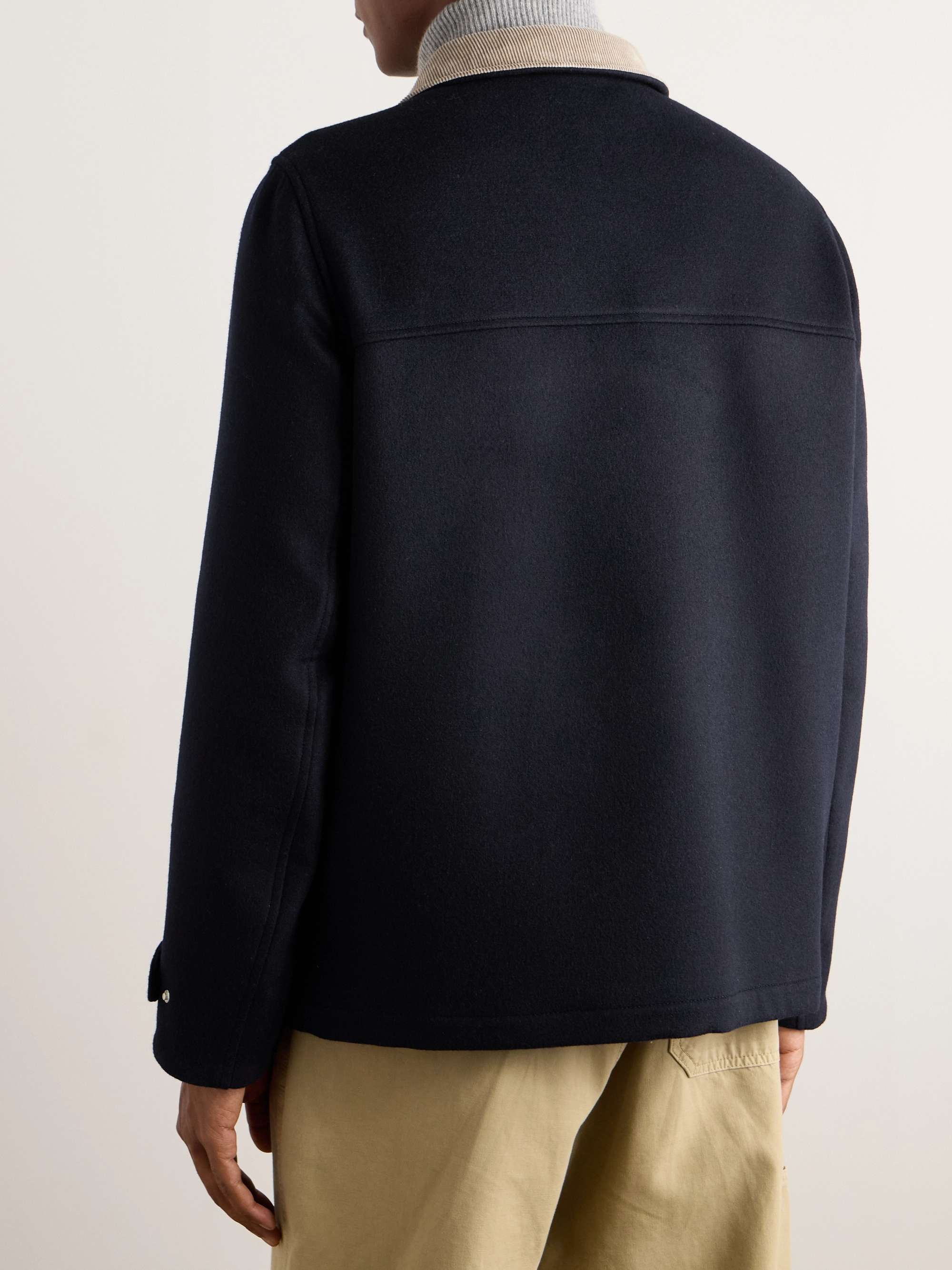 Cotton-Blend Corduroy-Trimmed Wool Field Jacket view